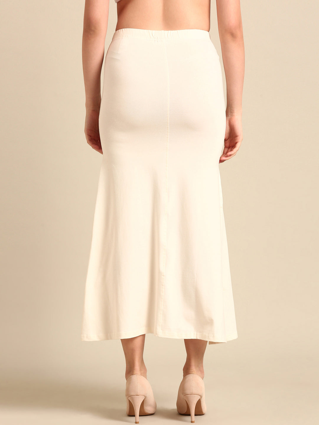 Women Off White Saree Shapewear