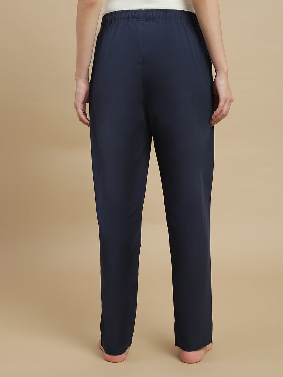 Women Navy Solid Cotton Pyjamas