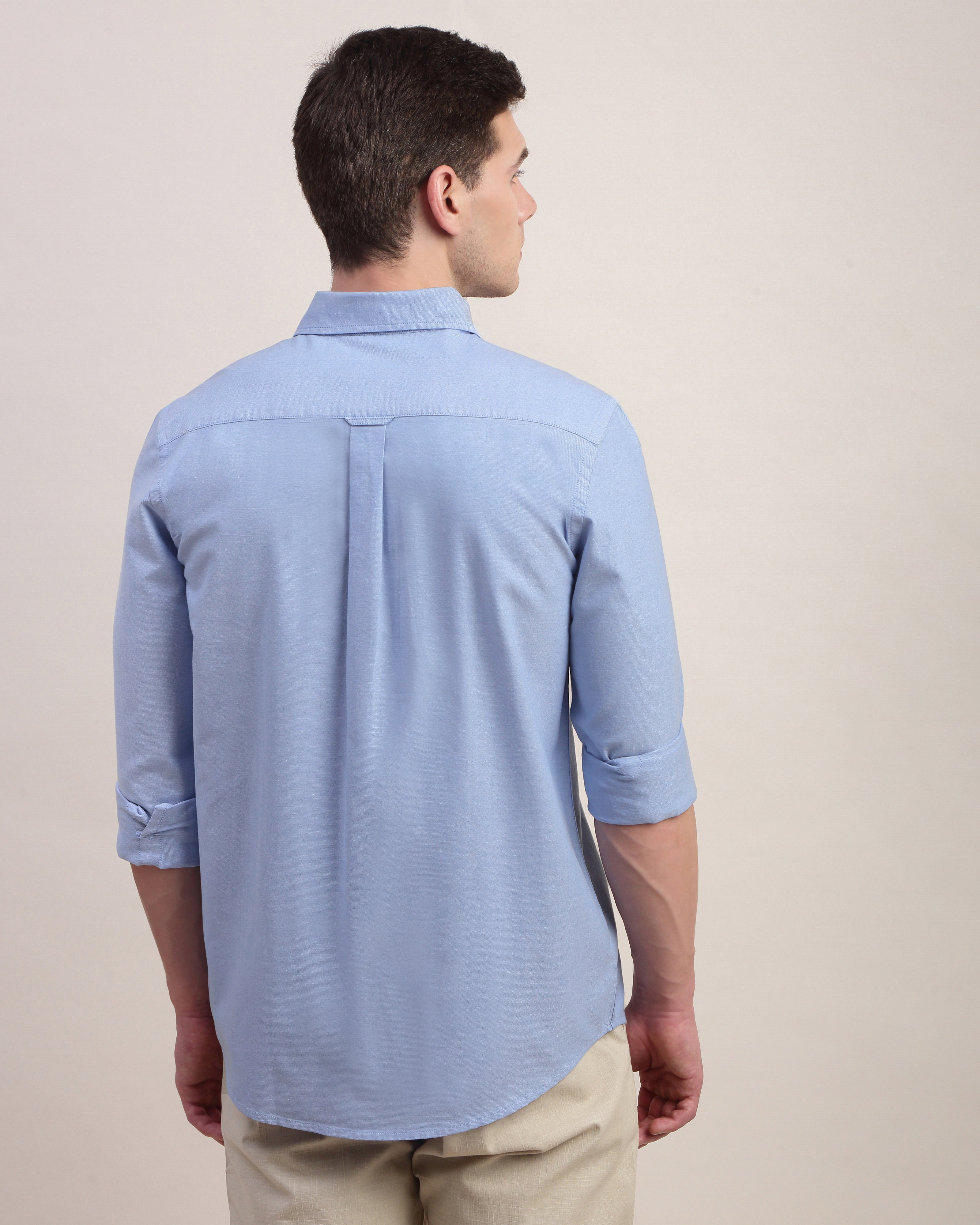 Men Blue Oxford Shirt