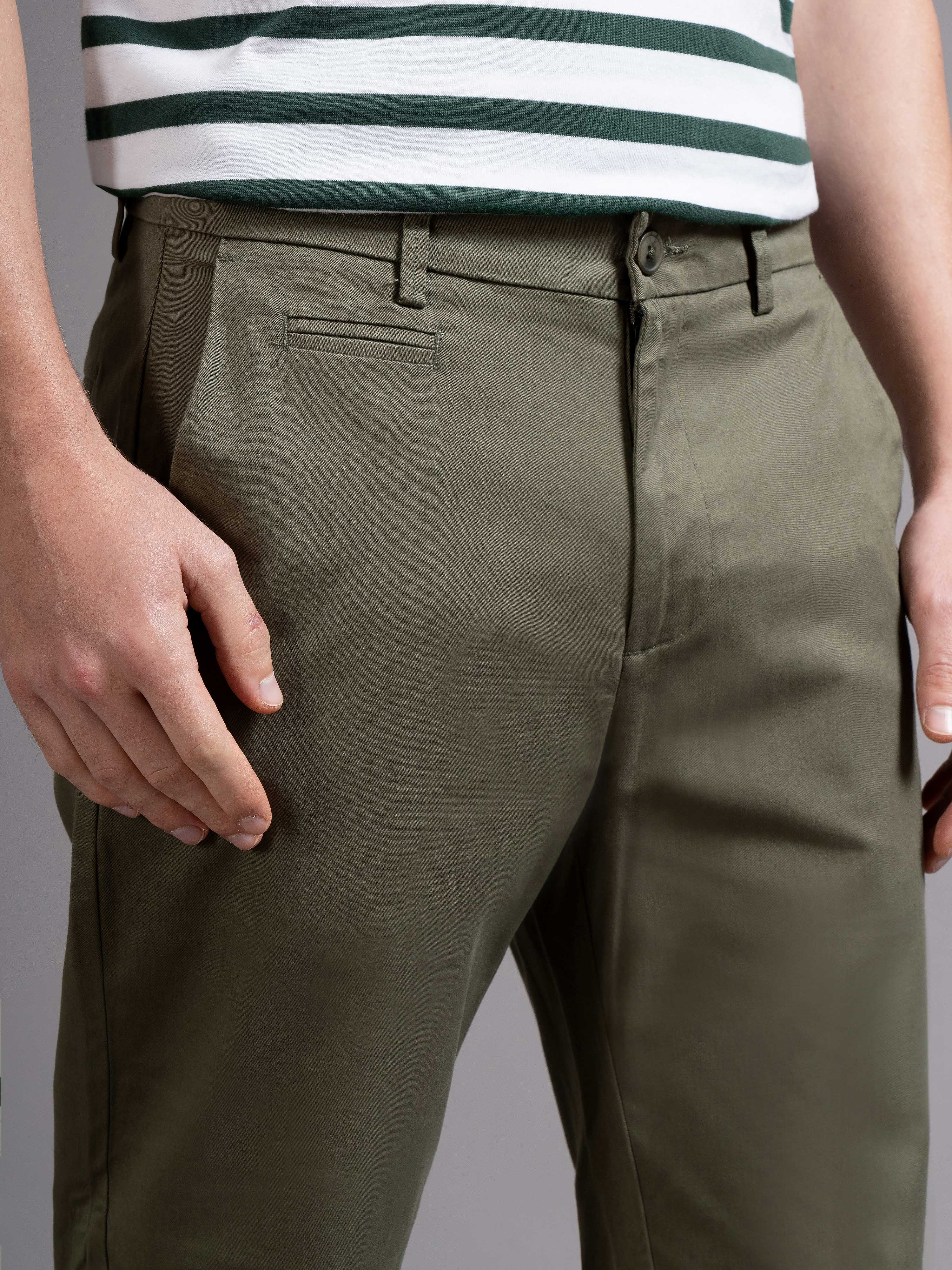 Men Green Smart Slim Fit Chinos