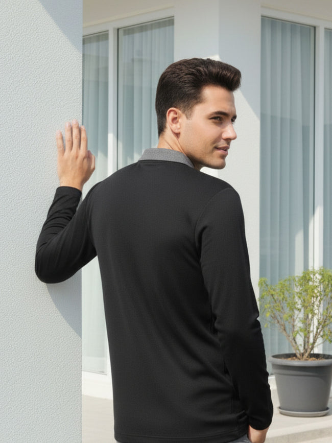 Men Black Semi-Formal Wear T-Shirt