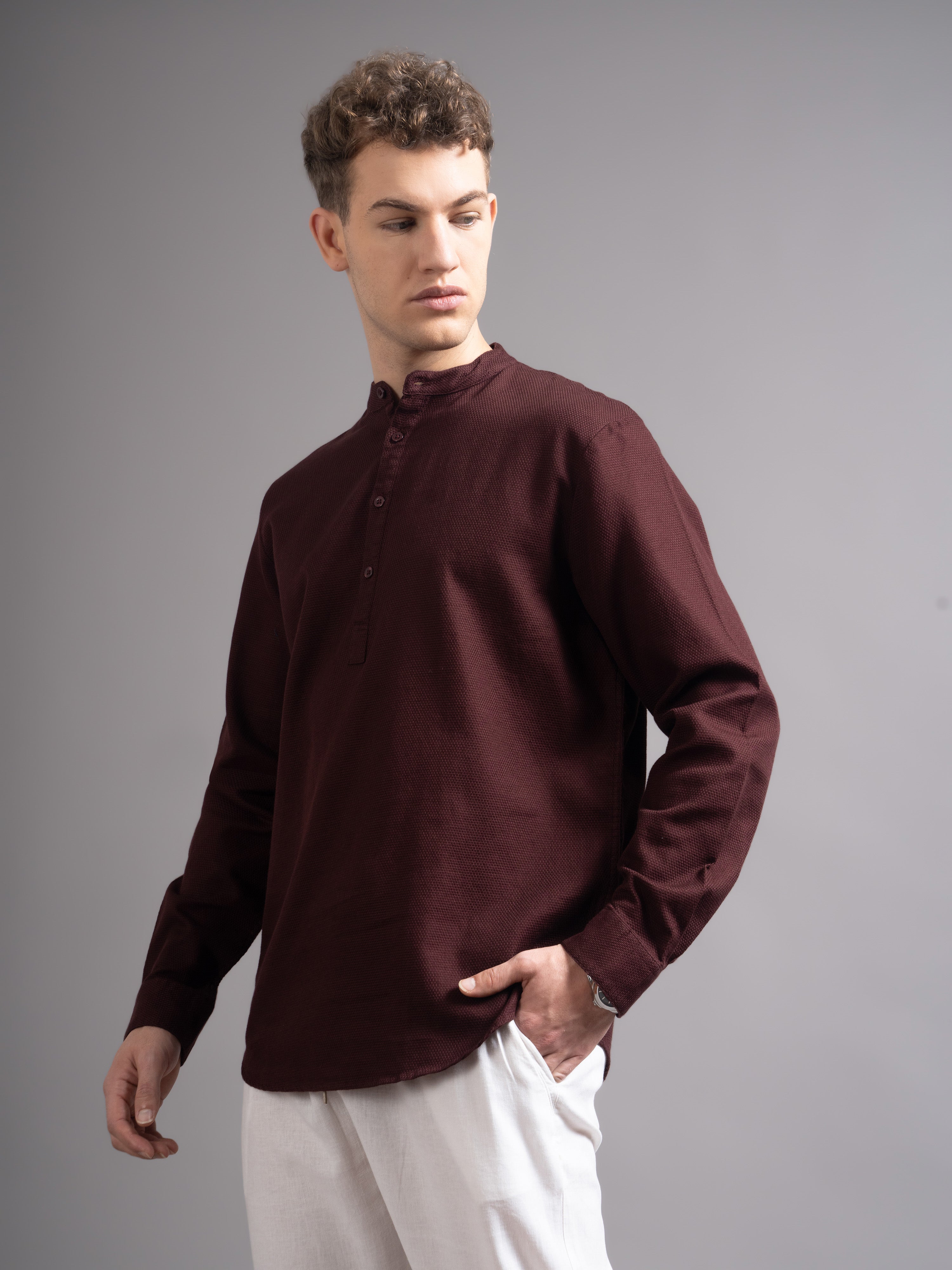 Men Copper Kurta Shirt
