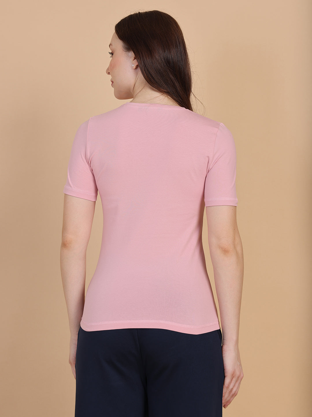Women Mauve Half Sleeve Top