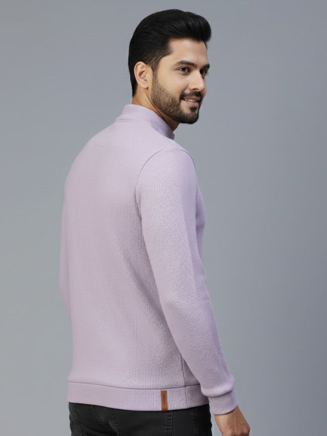 Men Purple Polo Neck T-Shirt