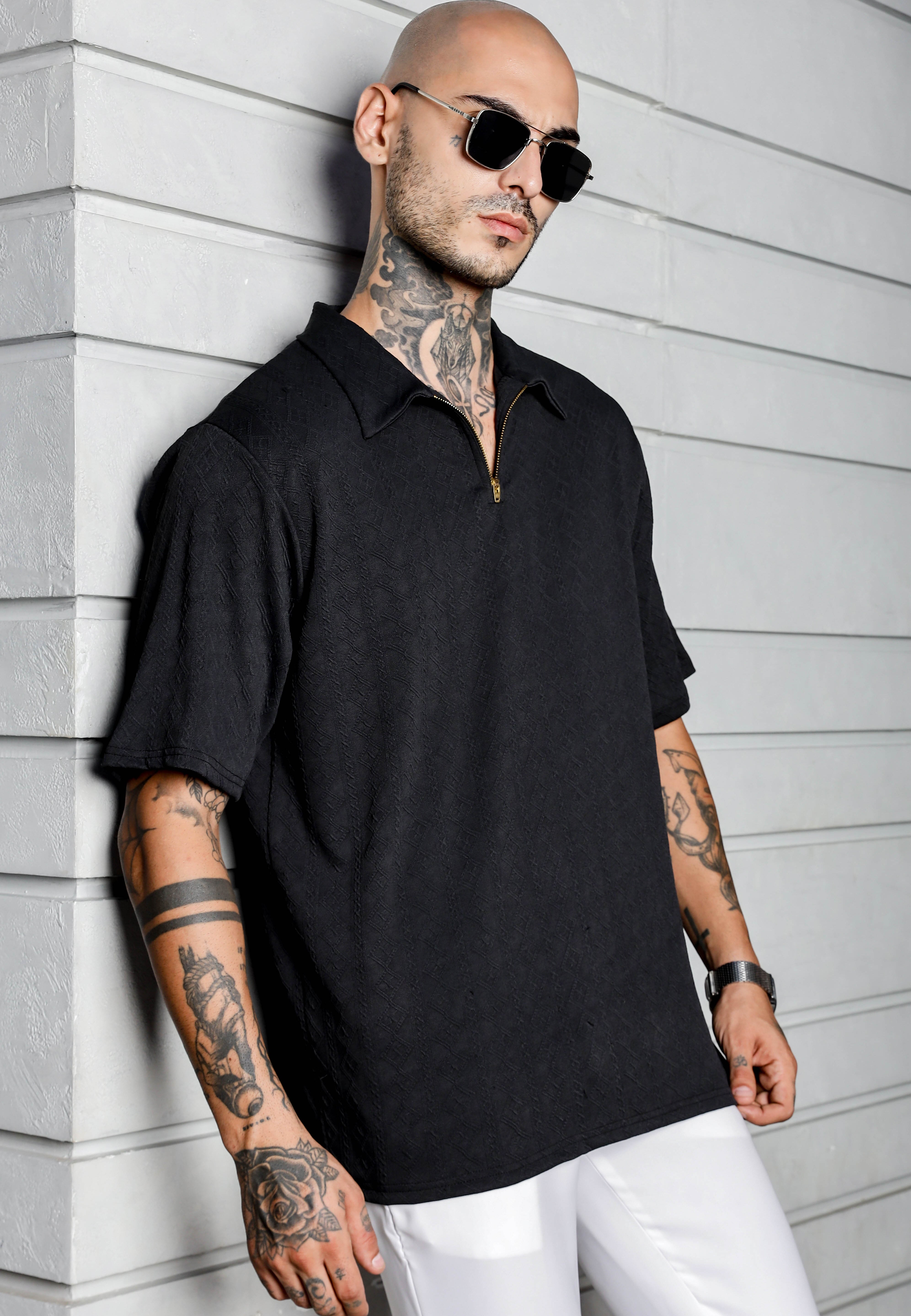 Unisex Black Polo T-shirt