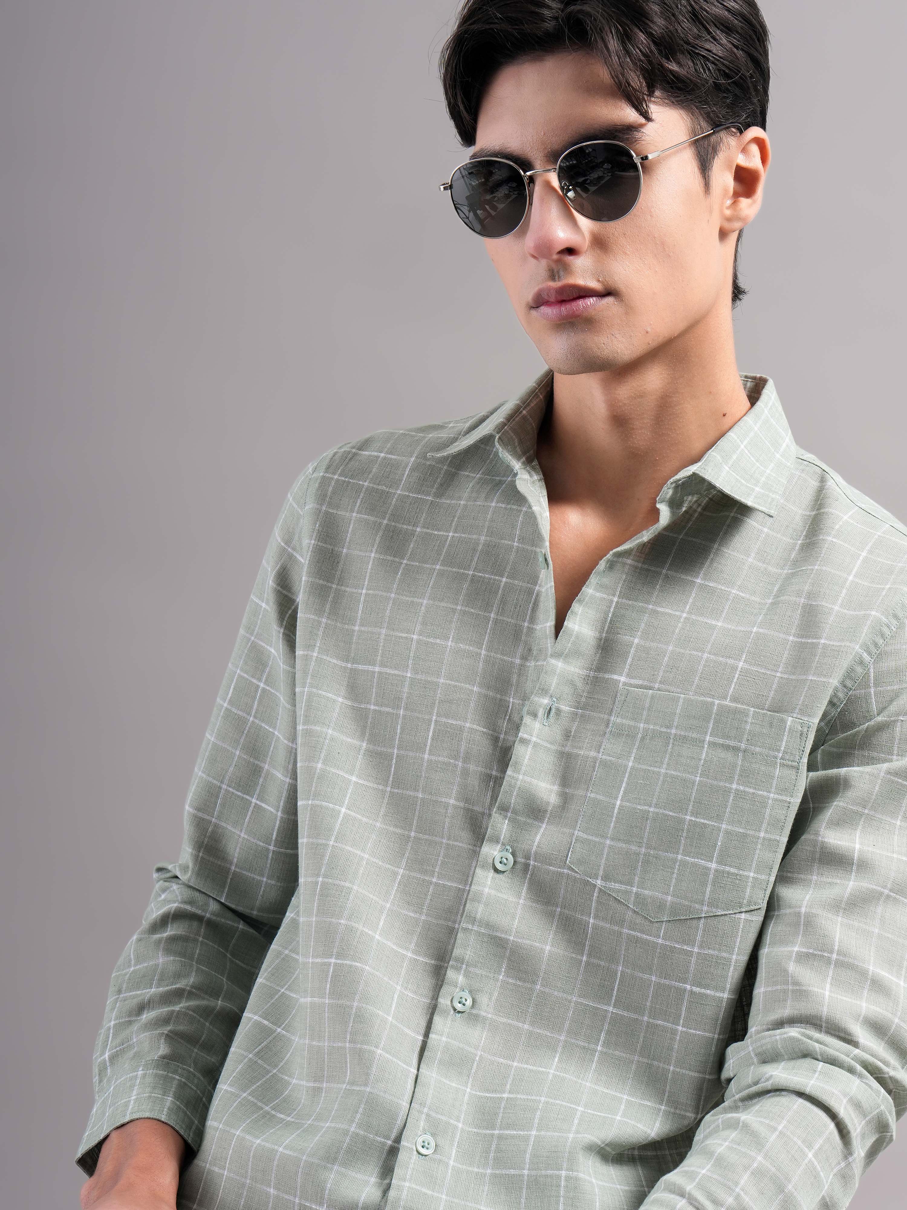 Men Polycotton Checked Shirts