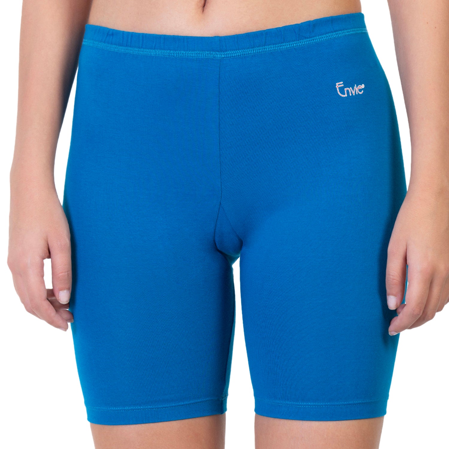 Women Blue Thigh Length Cycling Shorts