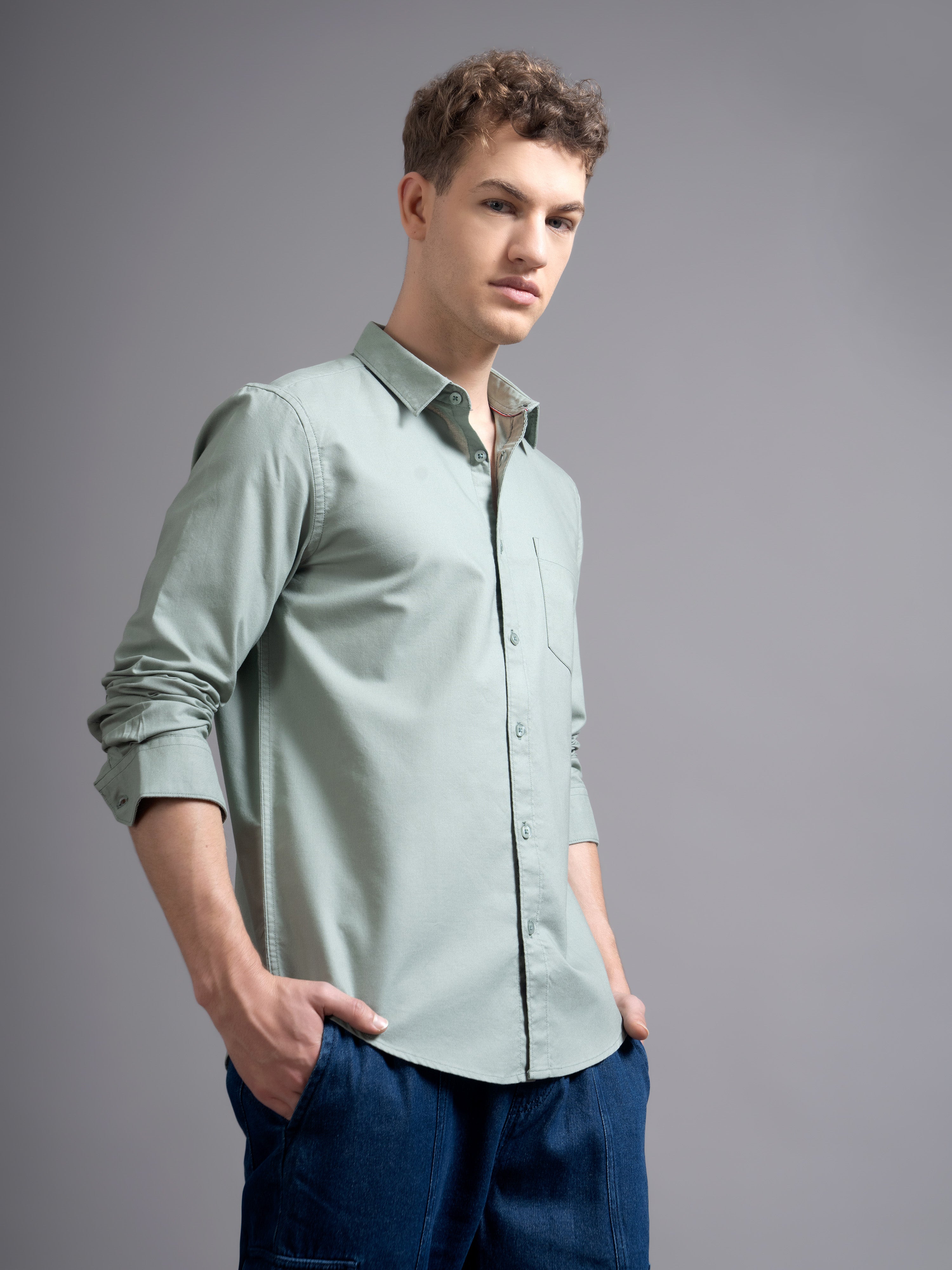 Men Green Casual Shirt