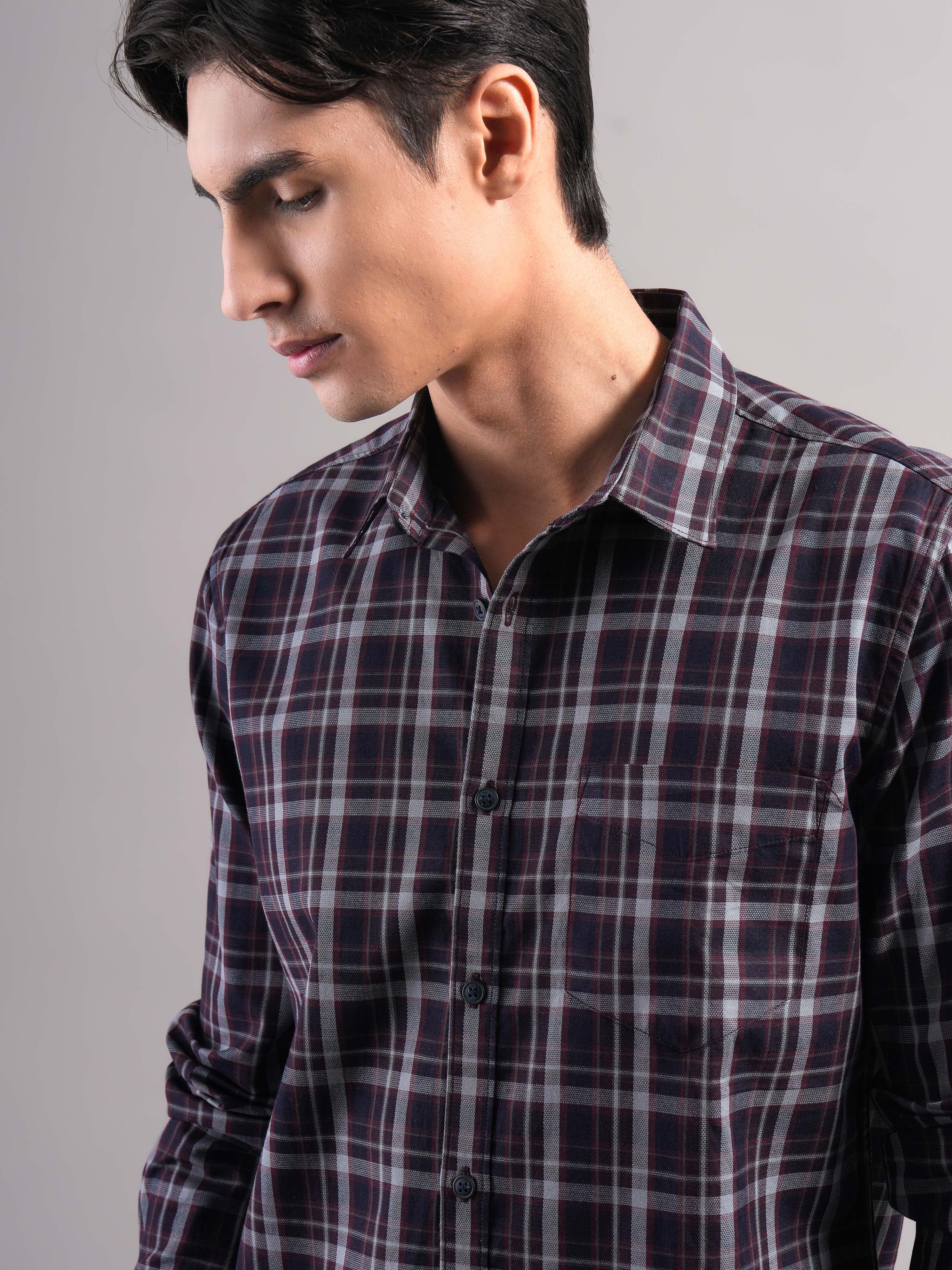 Men Cotton Checked Shirts