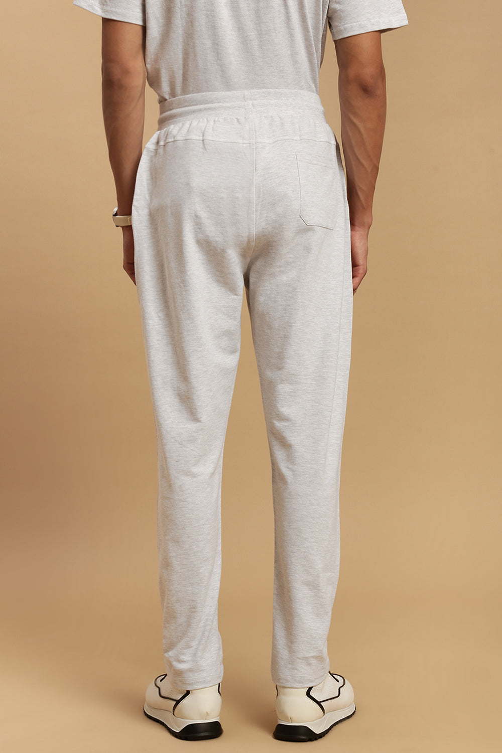 Men White French Terry Jogger
