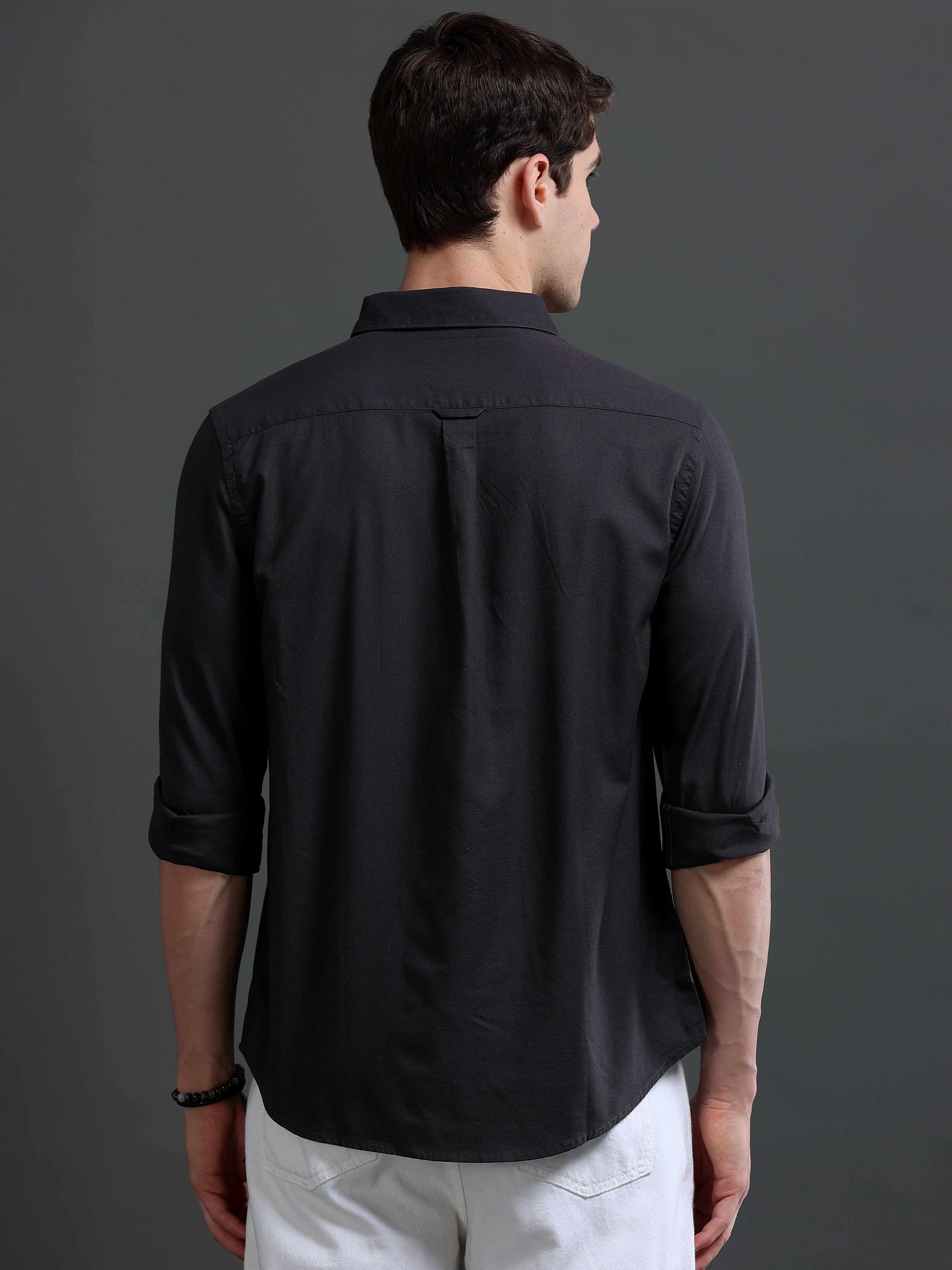 Men Grey Dobby Shirt