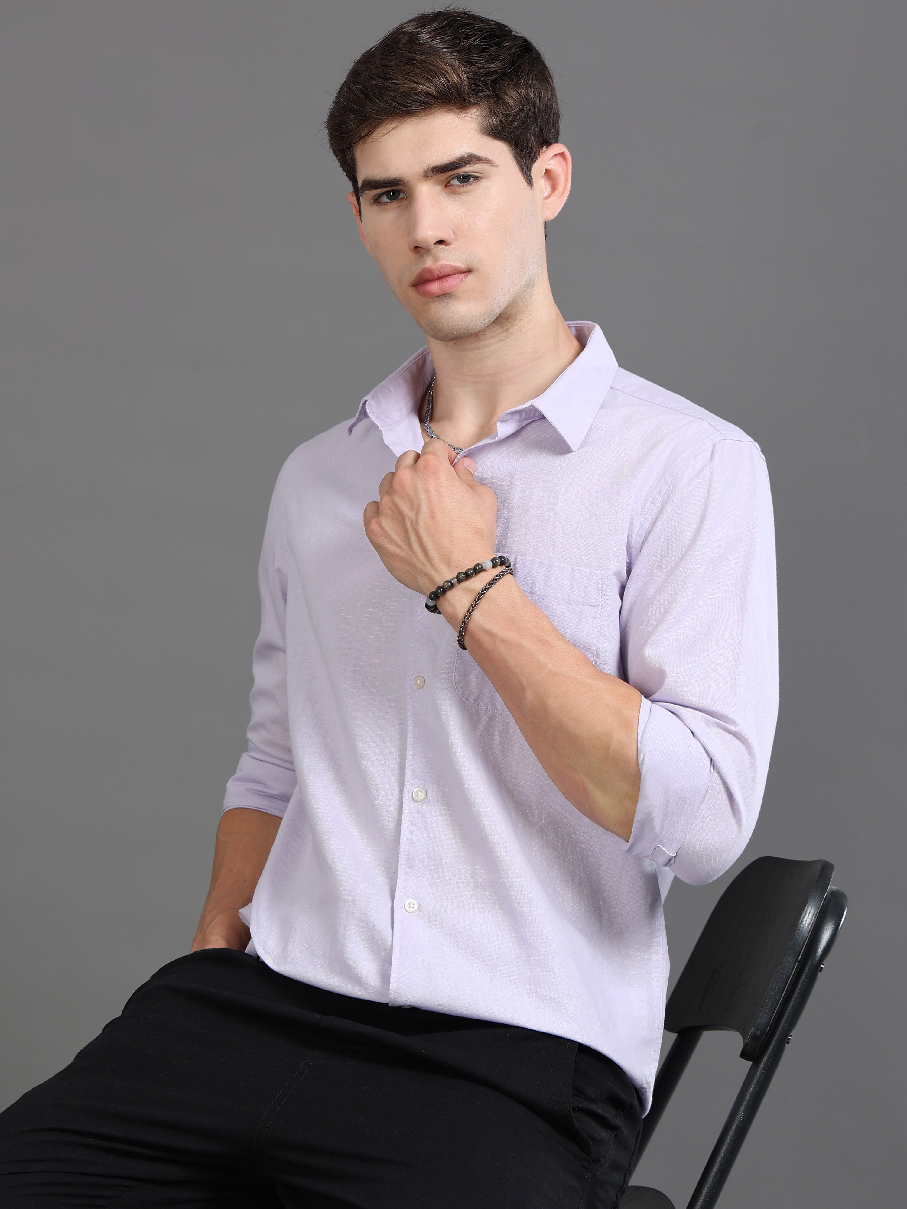 Men Purple Slim Fit Shirt