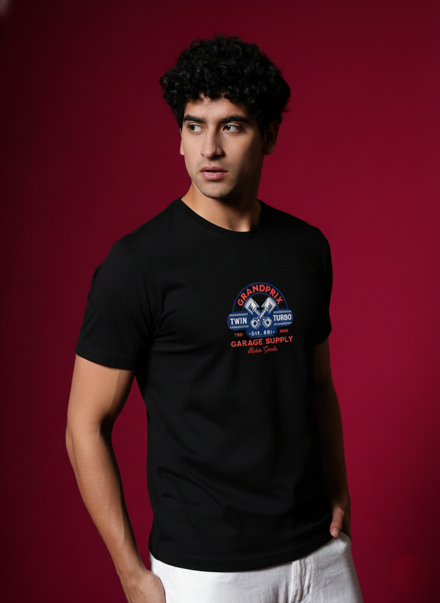 Men Round Neck Cotton T-Shirt