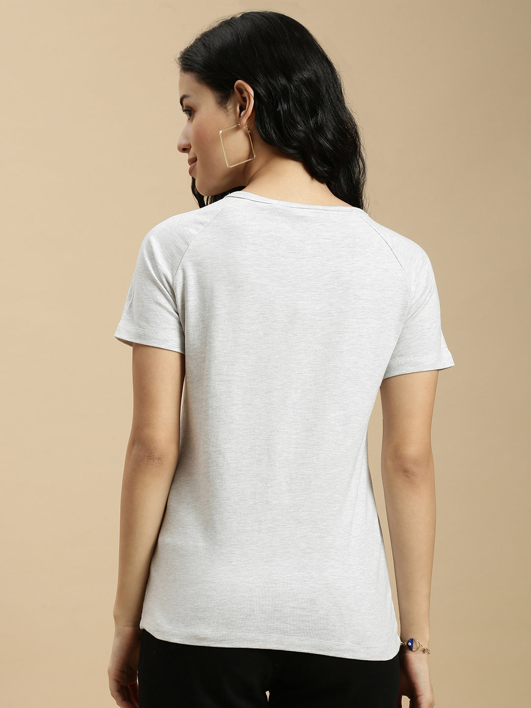 Women White Half Sleeve Top