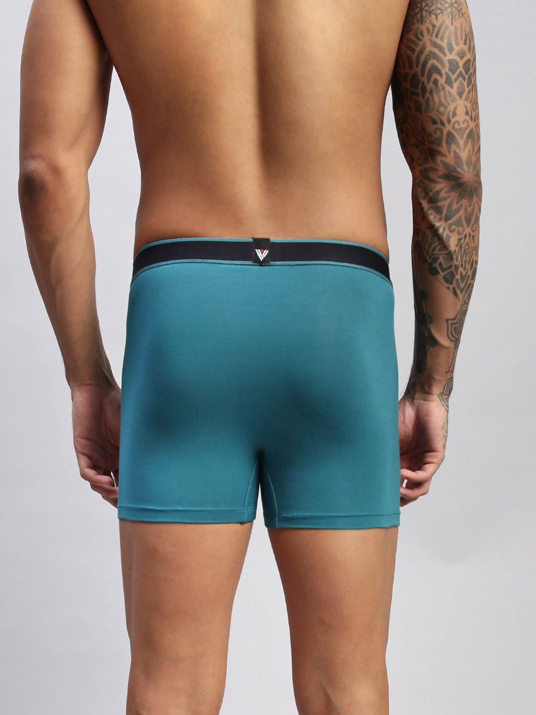 Men Teal Modal Solid Trunks