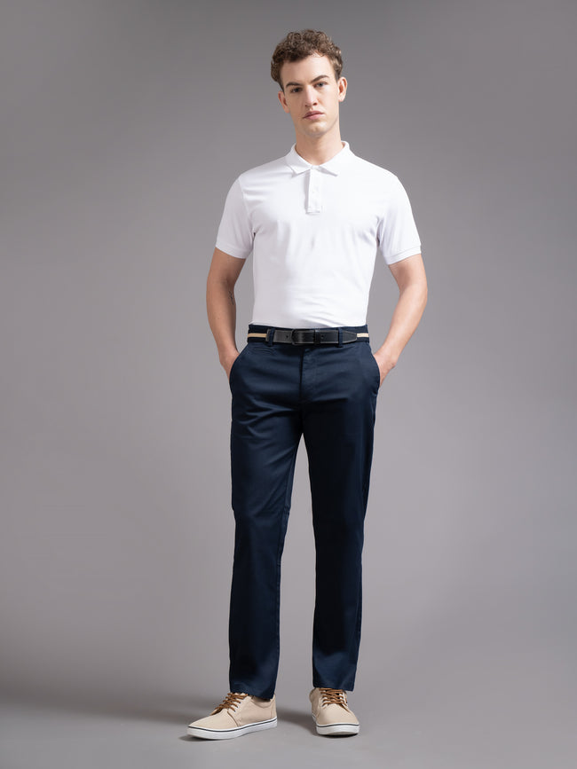 Men Blue Smart Slim Fit Chinos
