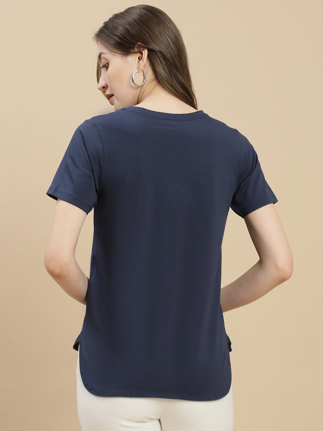 Women Navy Regular Top