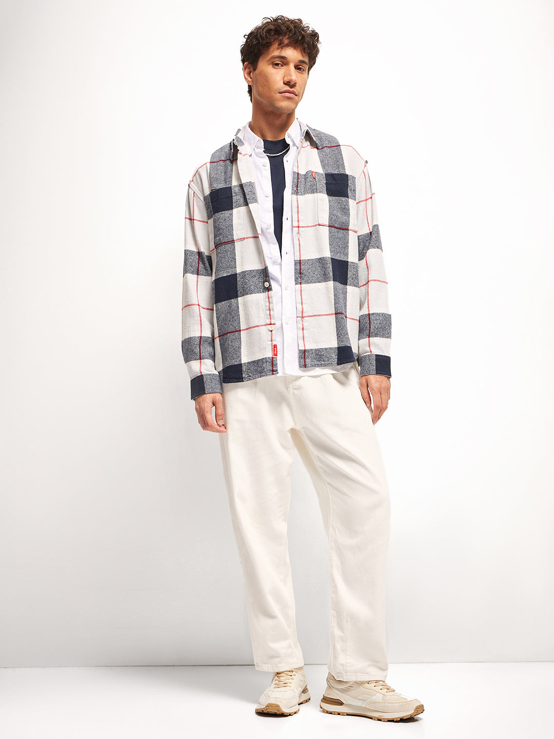 Men Multi-Color Checked Flannel Relax Fit Overshirt