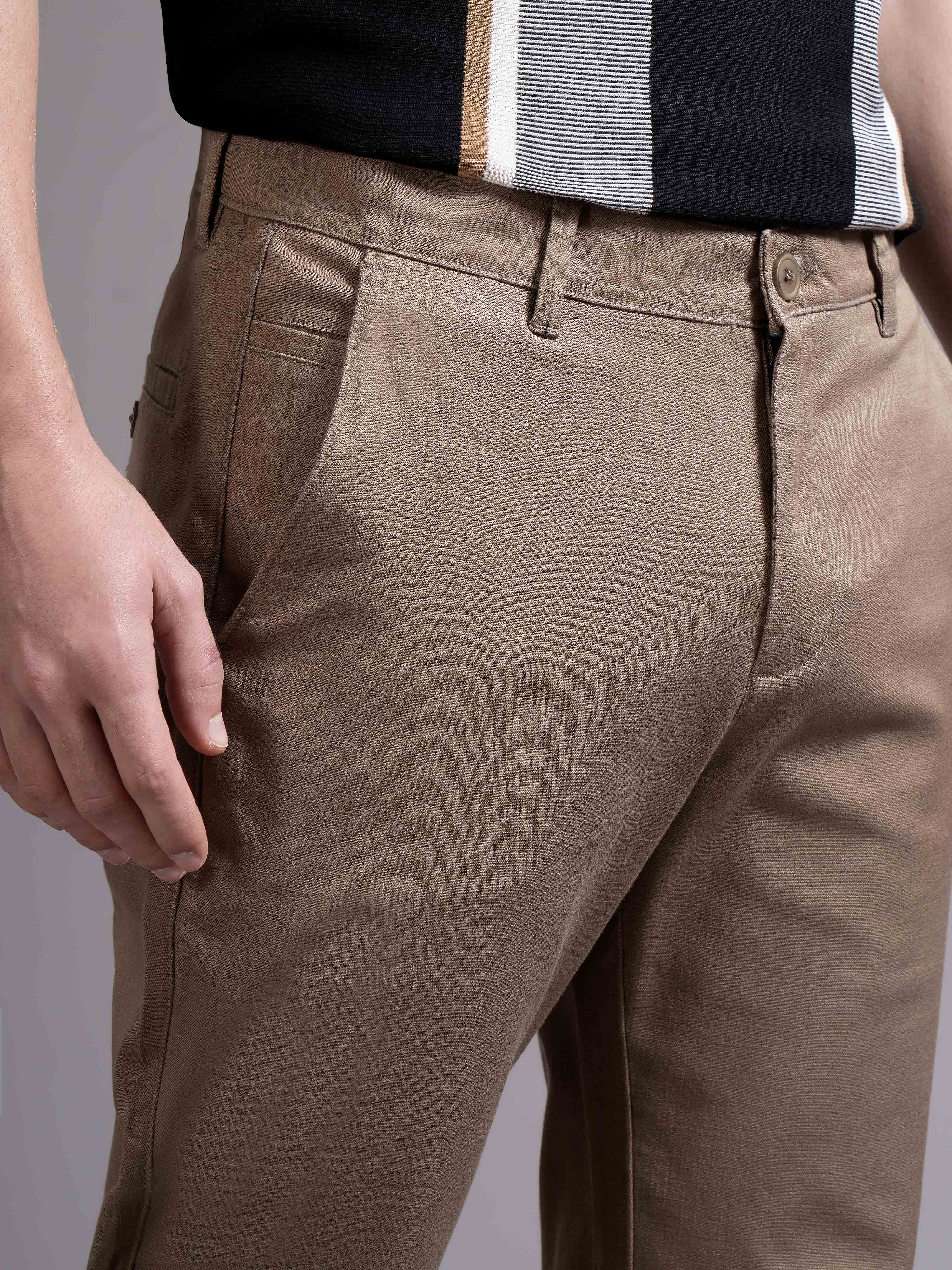 Men Brown Smart Slim Fit Chinos