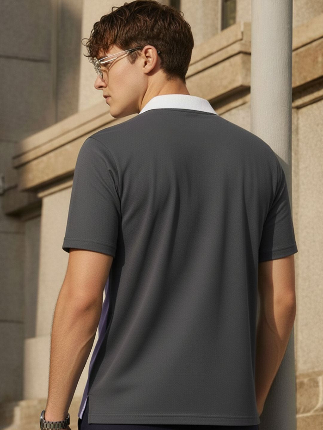 Men Cotton Polo Collar T-Shirt