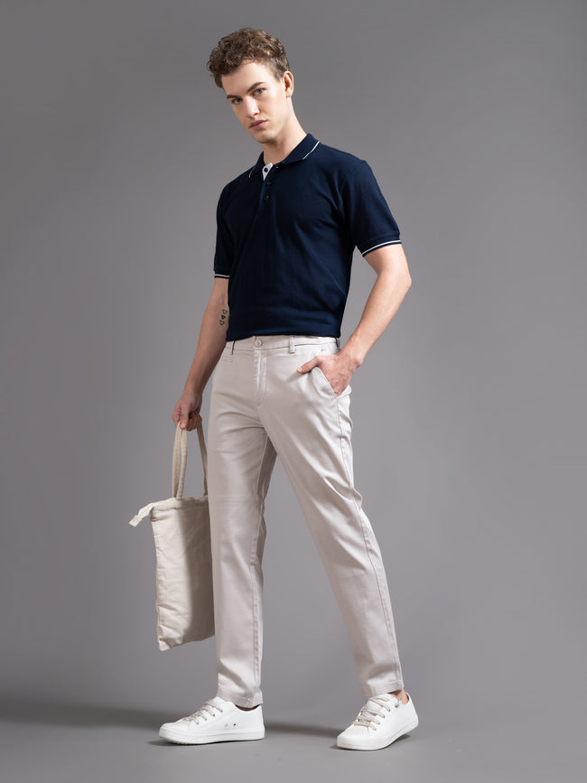 Men Beige Smart Slim Fit Chinos