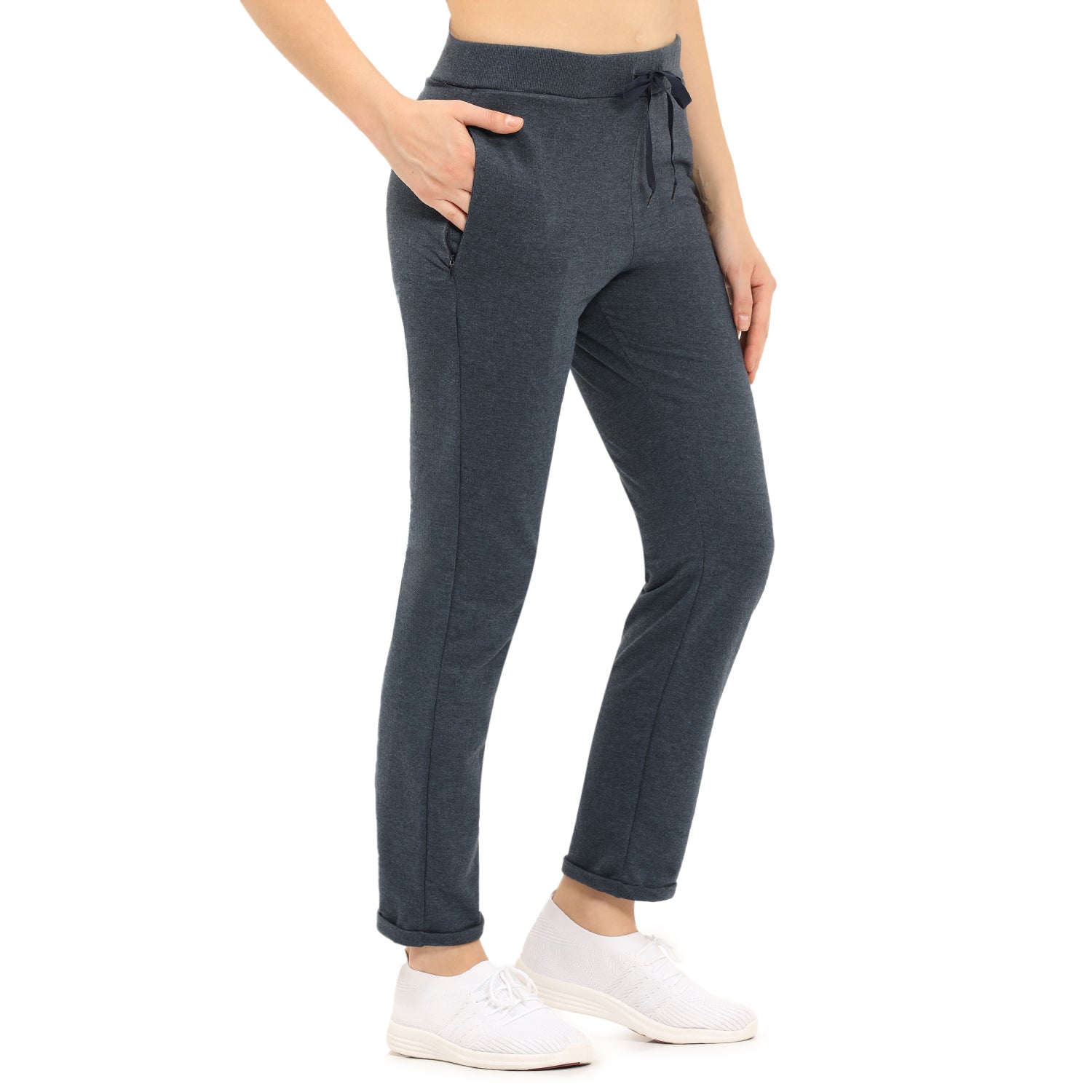 Women Navy Ankle Length Track Pant
