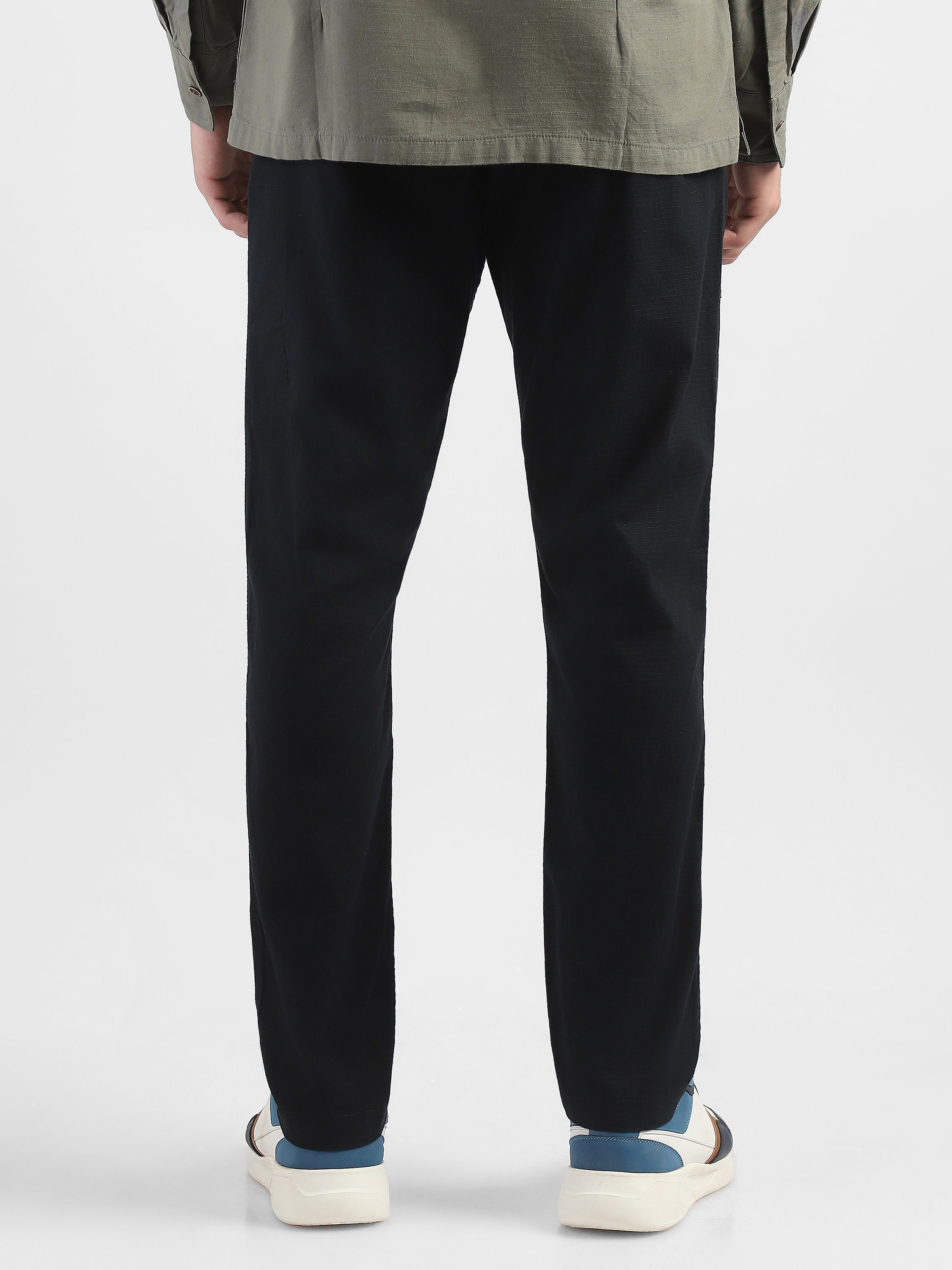 Men Black Jogger with 5 Pockets Elasticated Waist