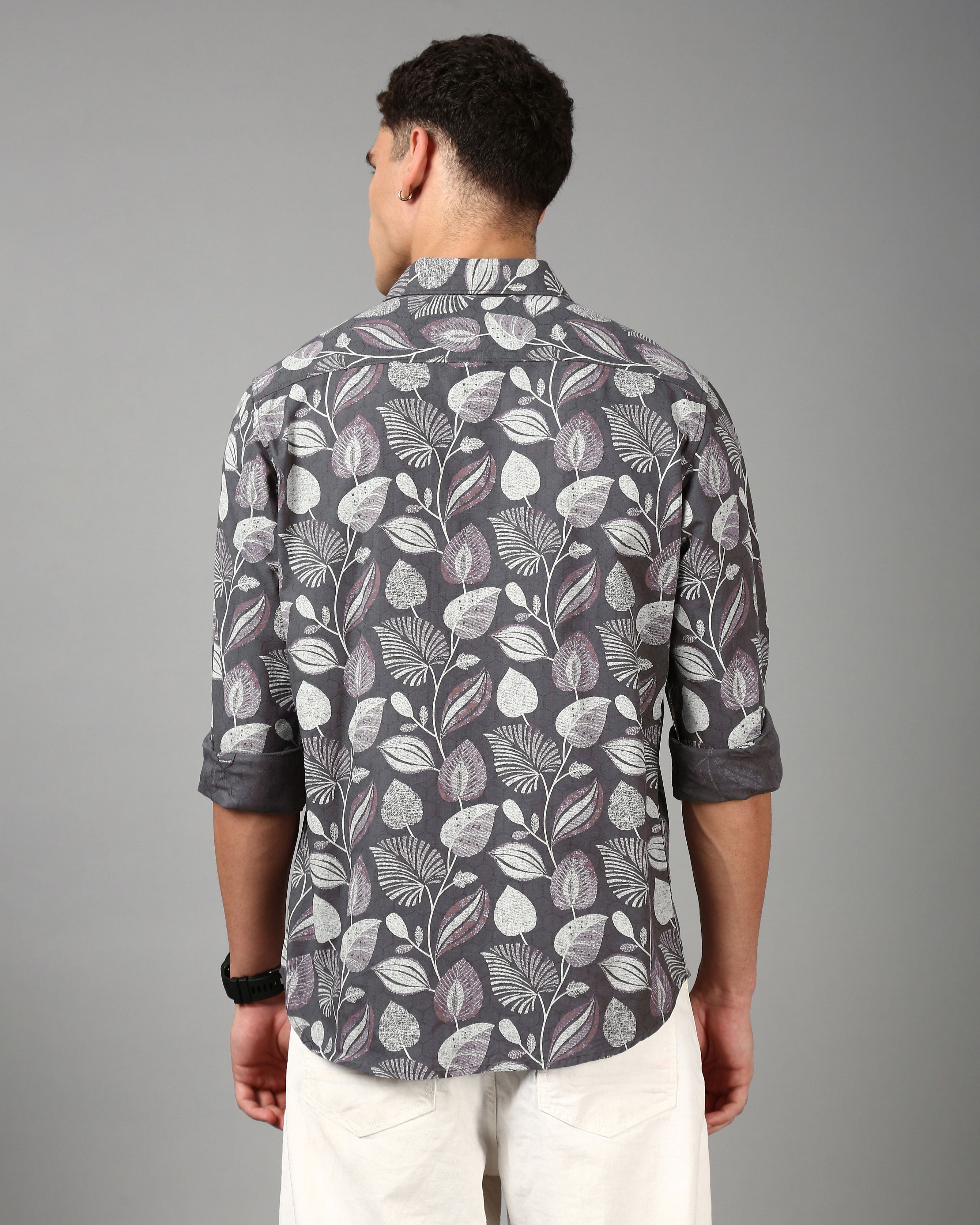Men Grey Casual Shirt