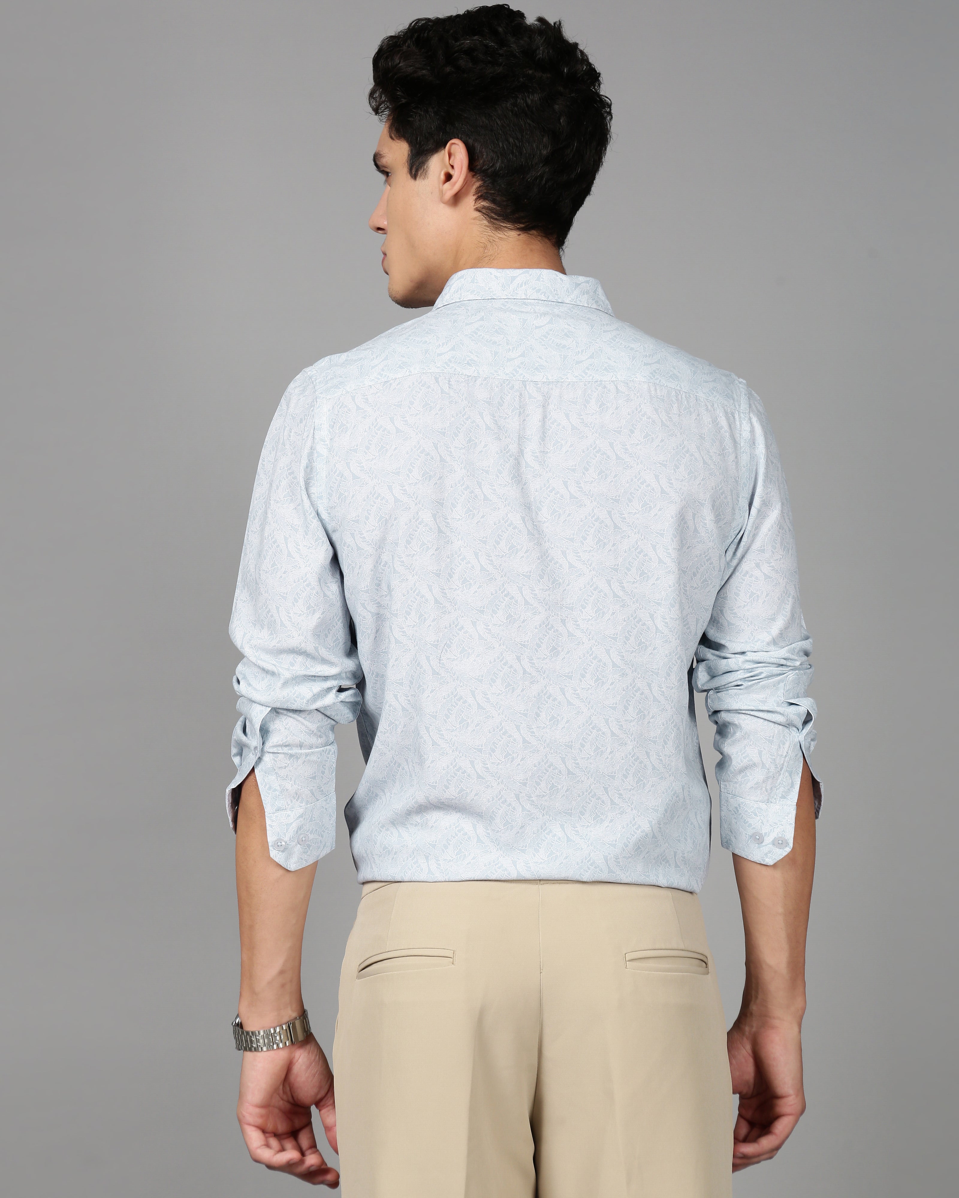 Men Blue Printed Shirt