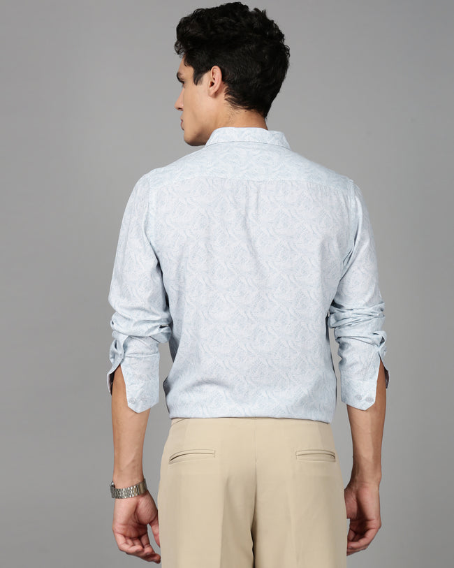 Men Blue Printed Shirt