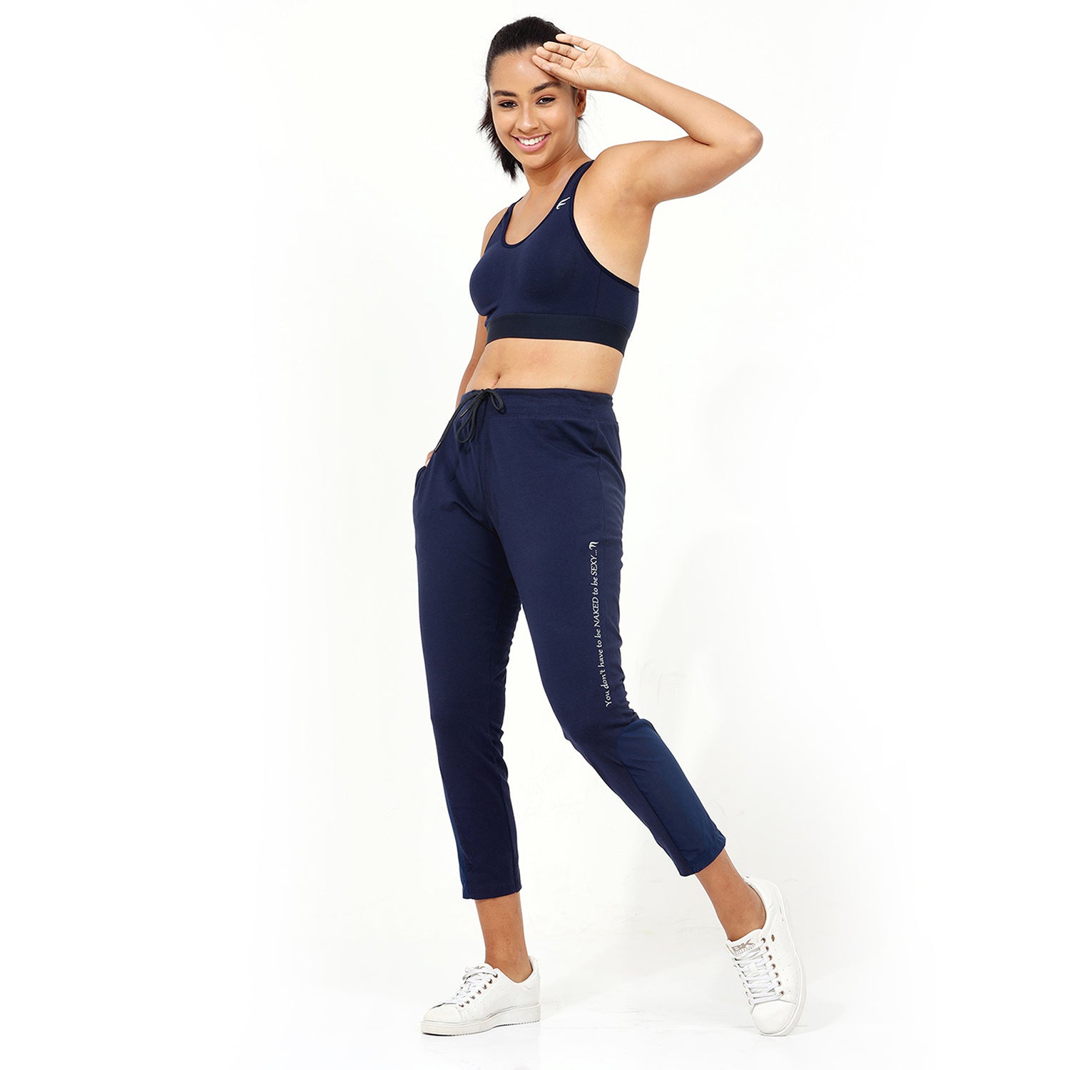 Women Navy Ankle Length Track Pant