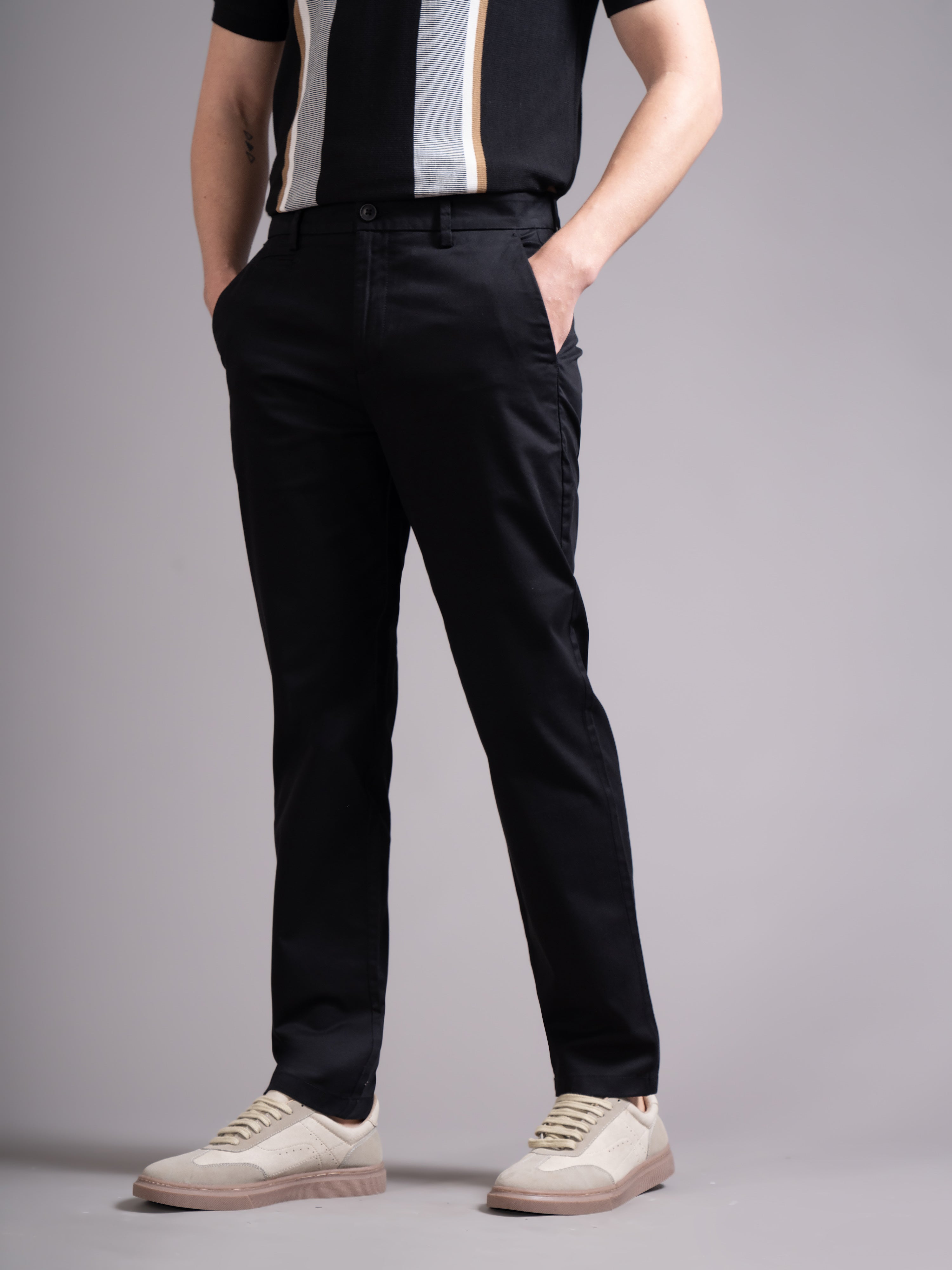 Men Black Smart Slim Fit Chinos