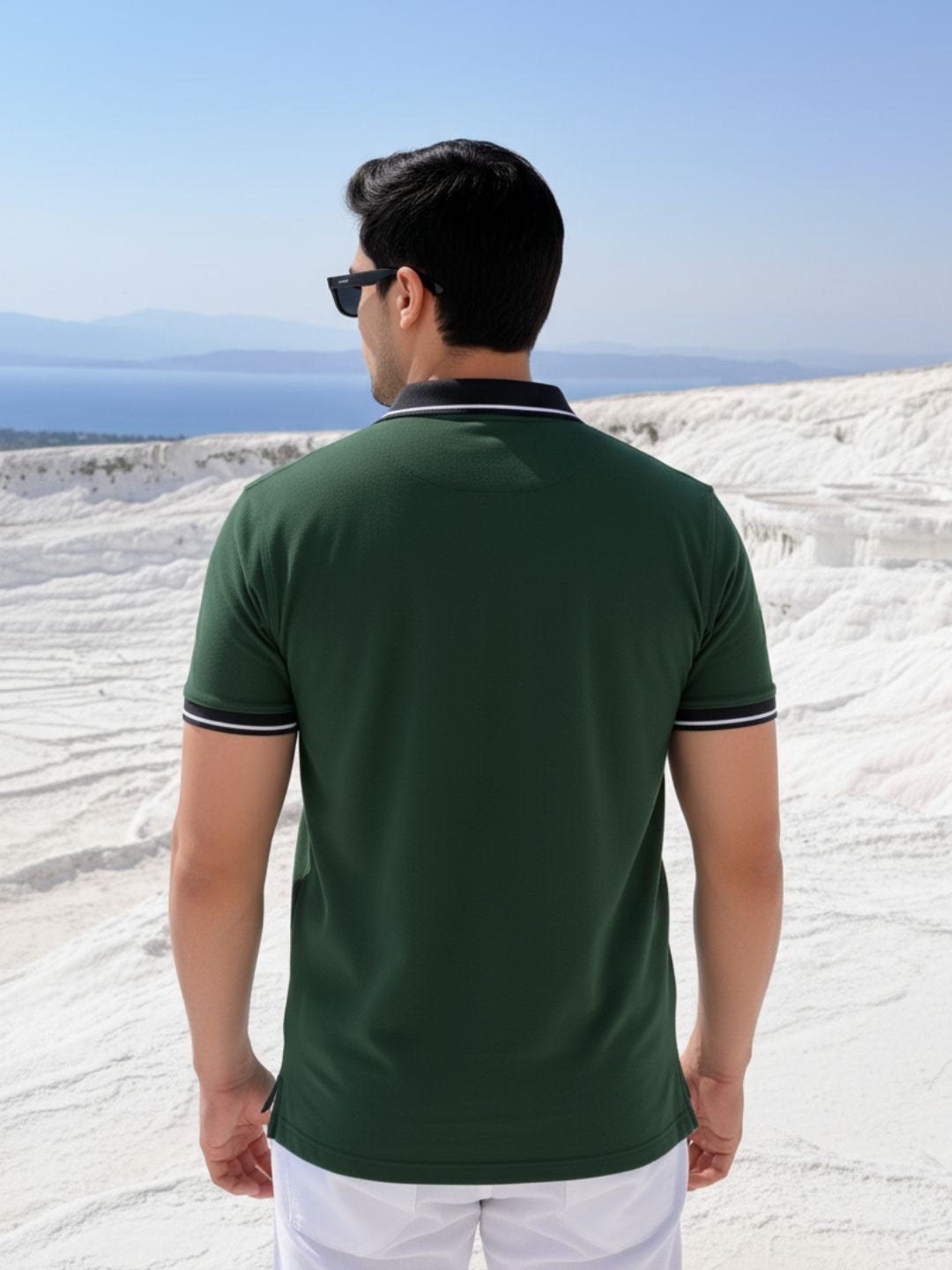 Men Cotton Polo Collar T-Shirt