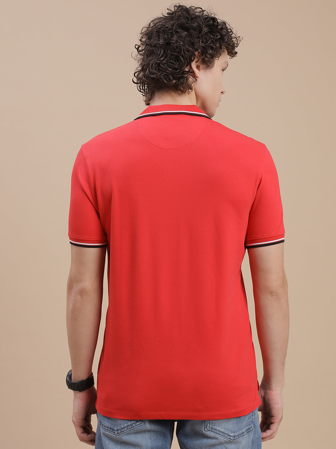 Men Red Slim Fit T-Shirt