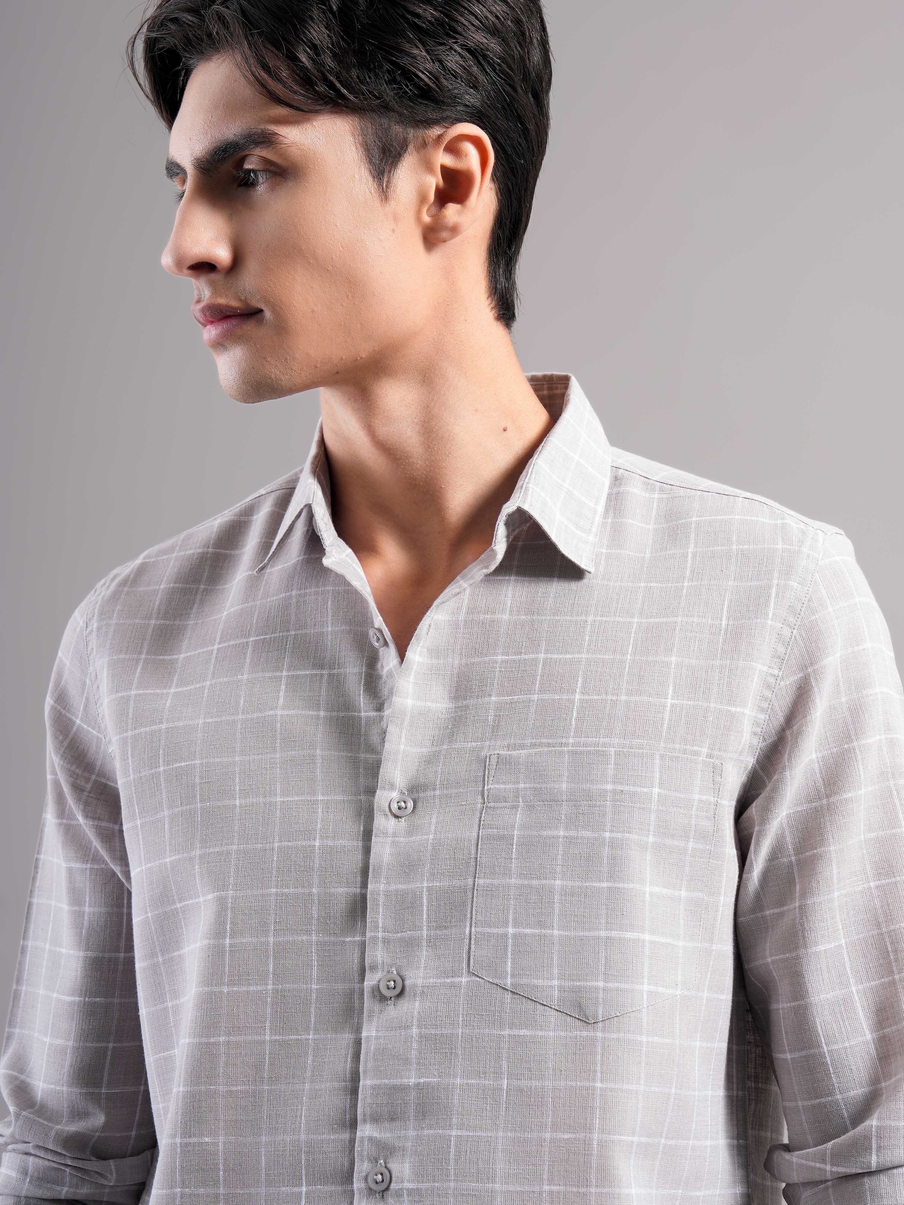 Men Polycotton Checked Shirts