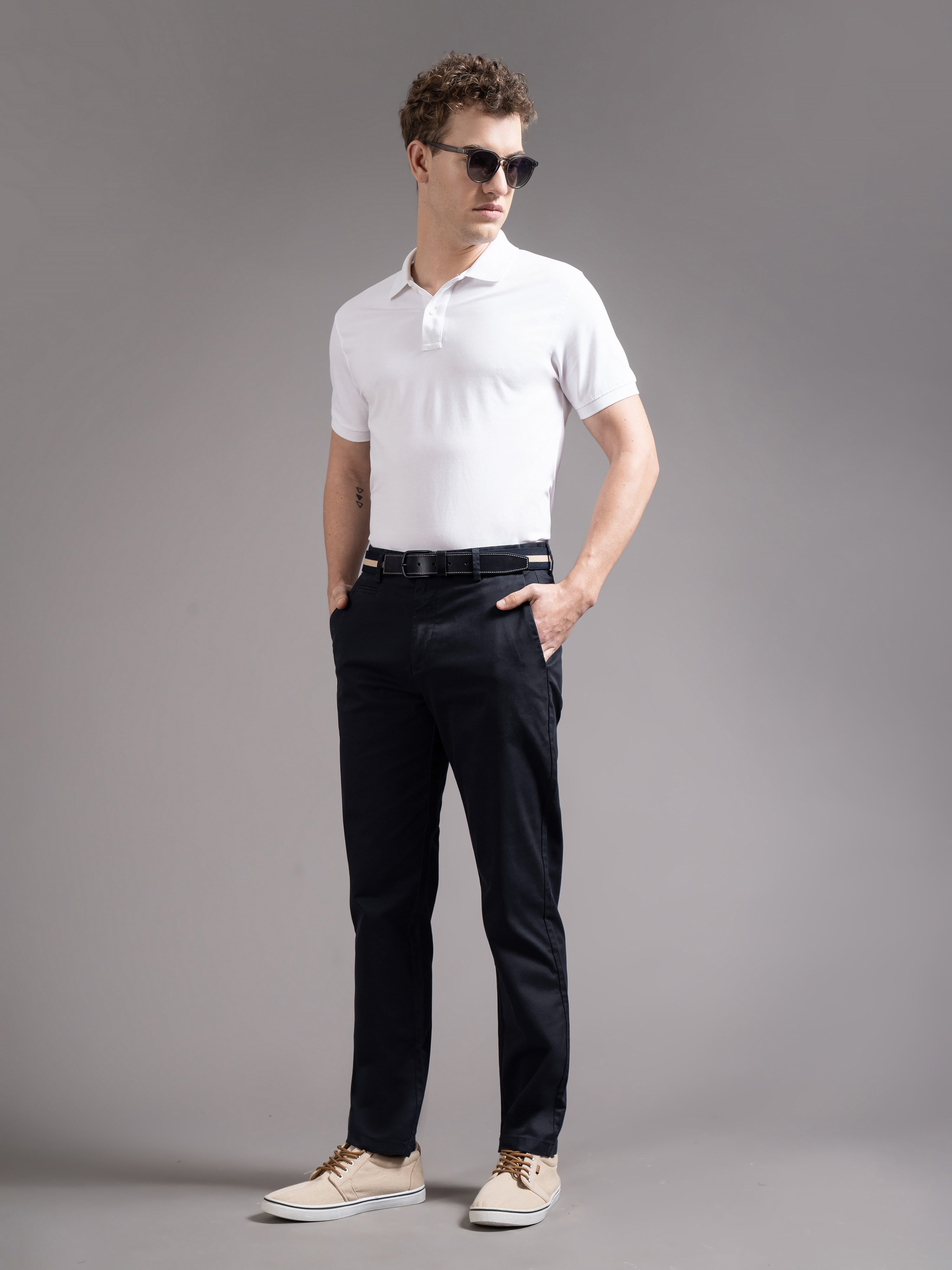 Men Blue Smart Slim Fit Chinos