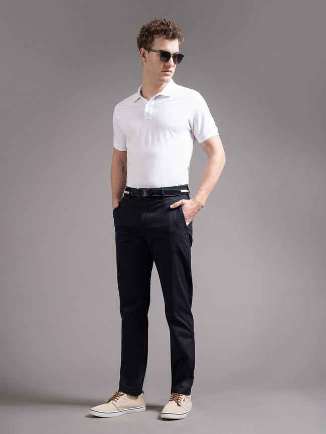 Men Blue Smart Slim Fit Chinos