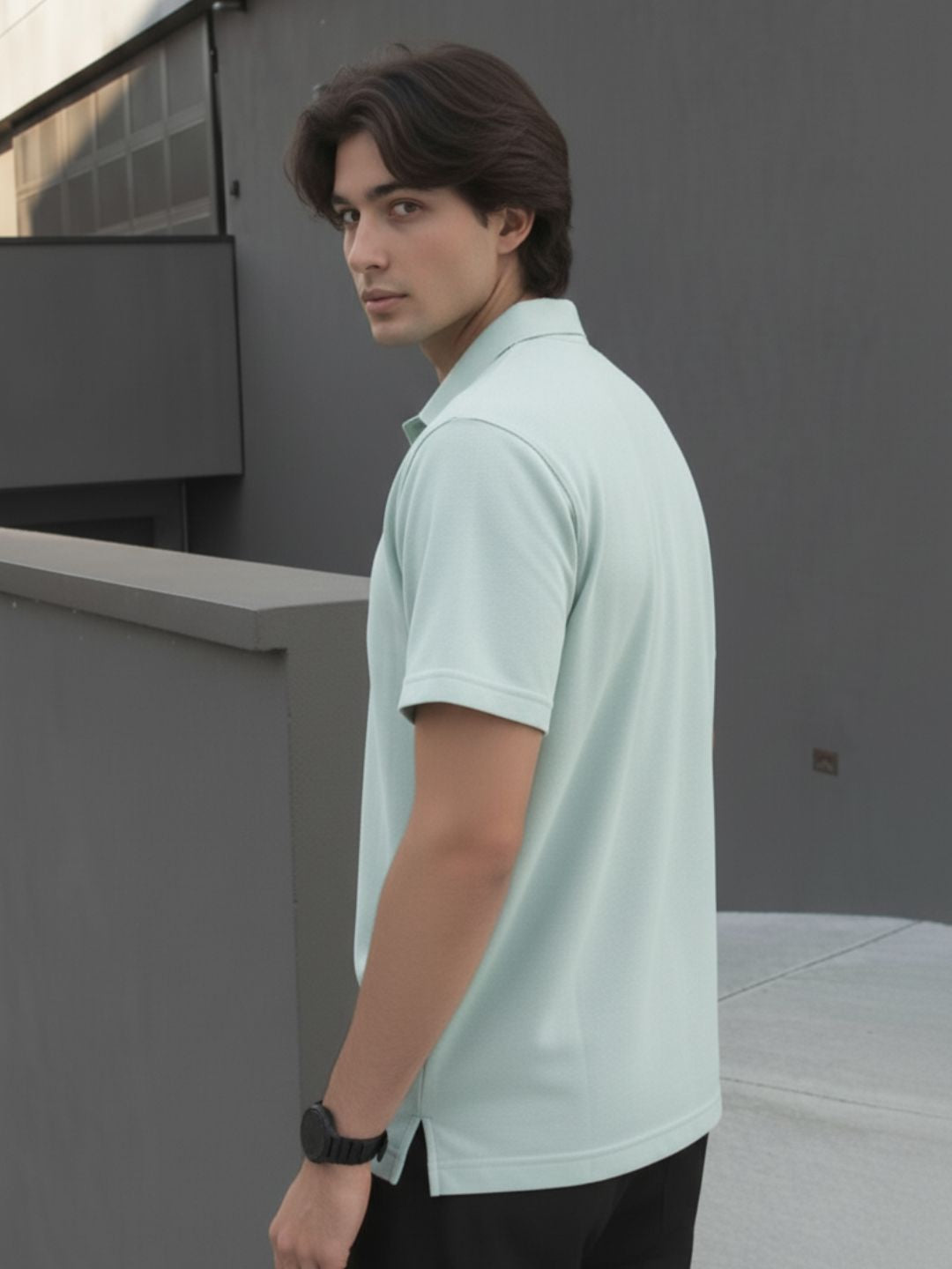 Men Cotton Polo Collar T-Shirt