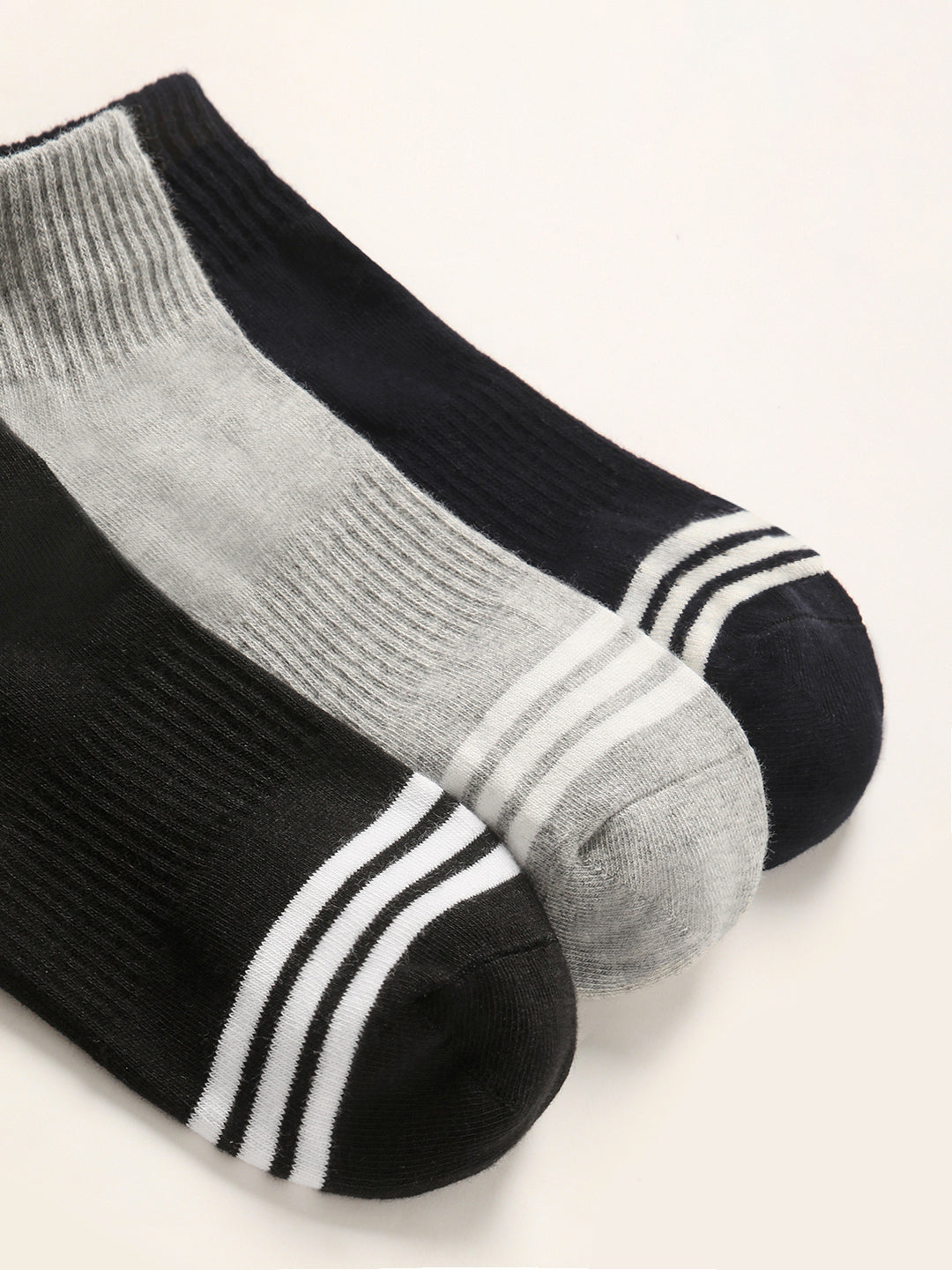 Men Pack of 3 Striped Ankle Length Socks