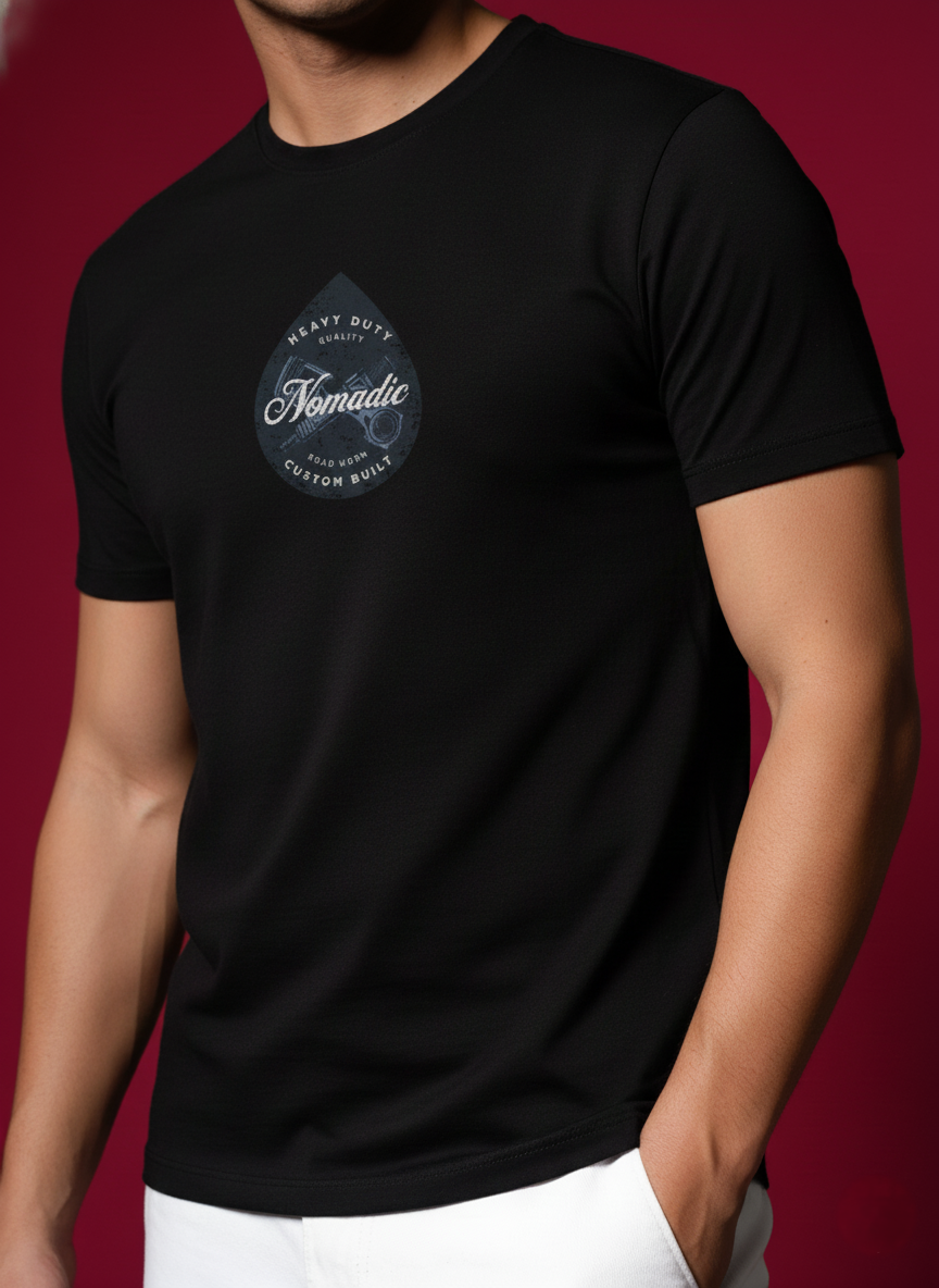 Men Round Neck Cotton T-Shirt