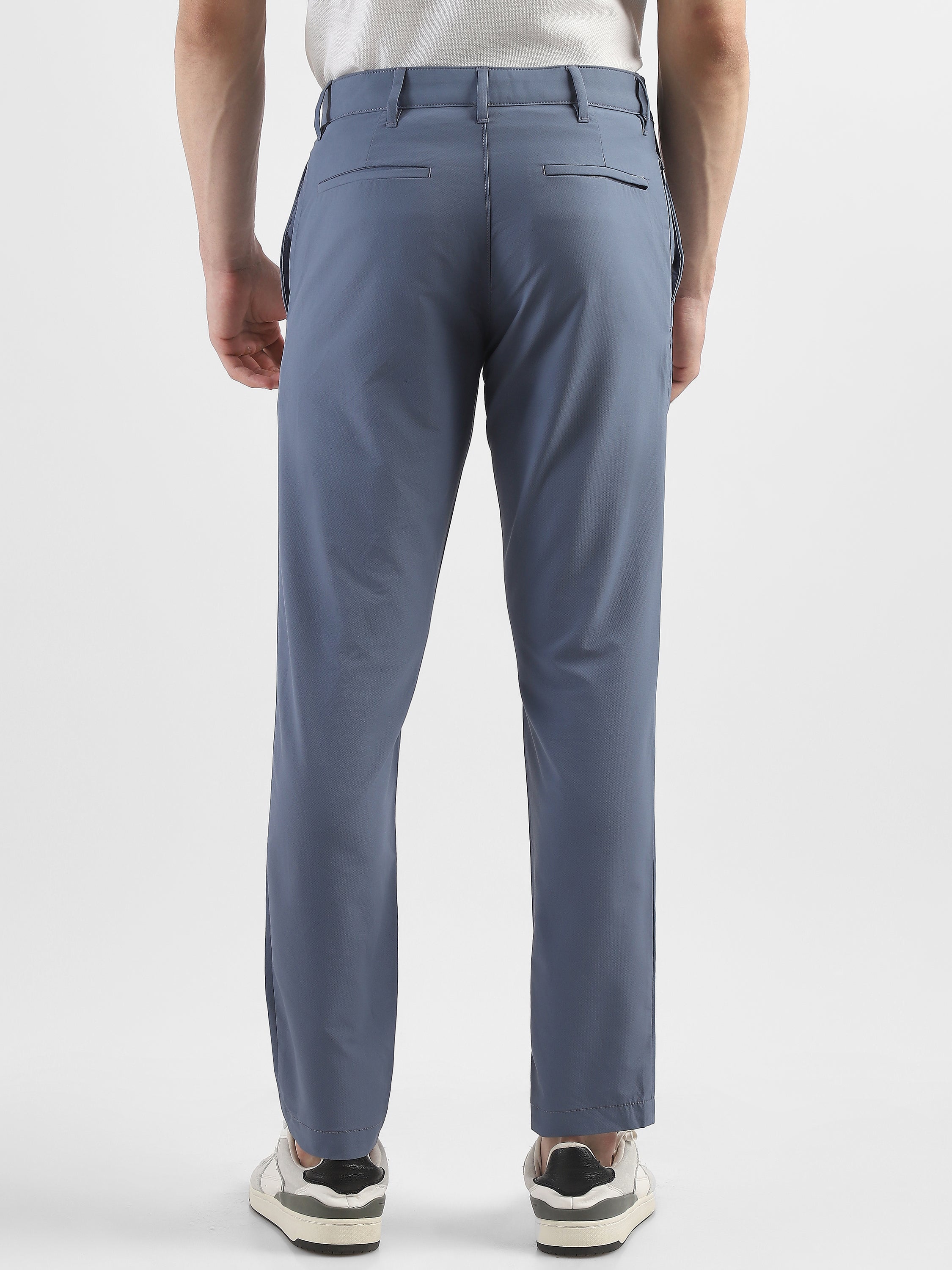 Men Blue Slim Fit Formal Trouser