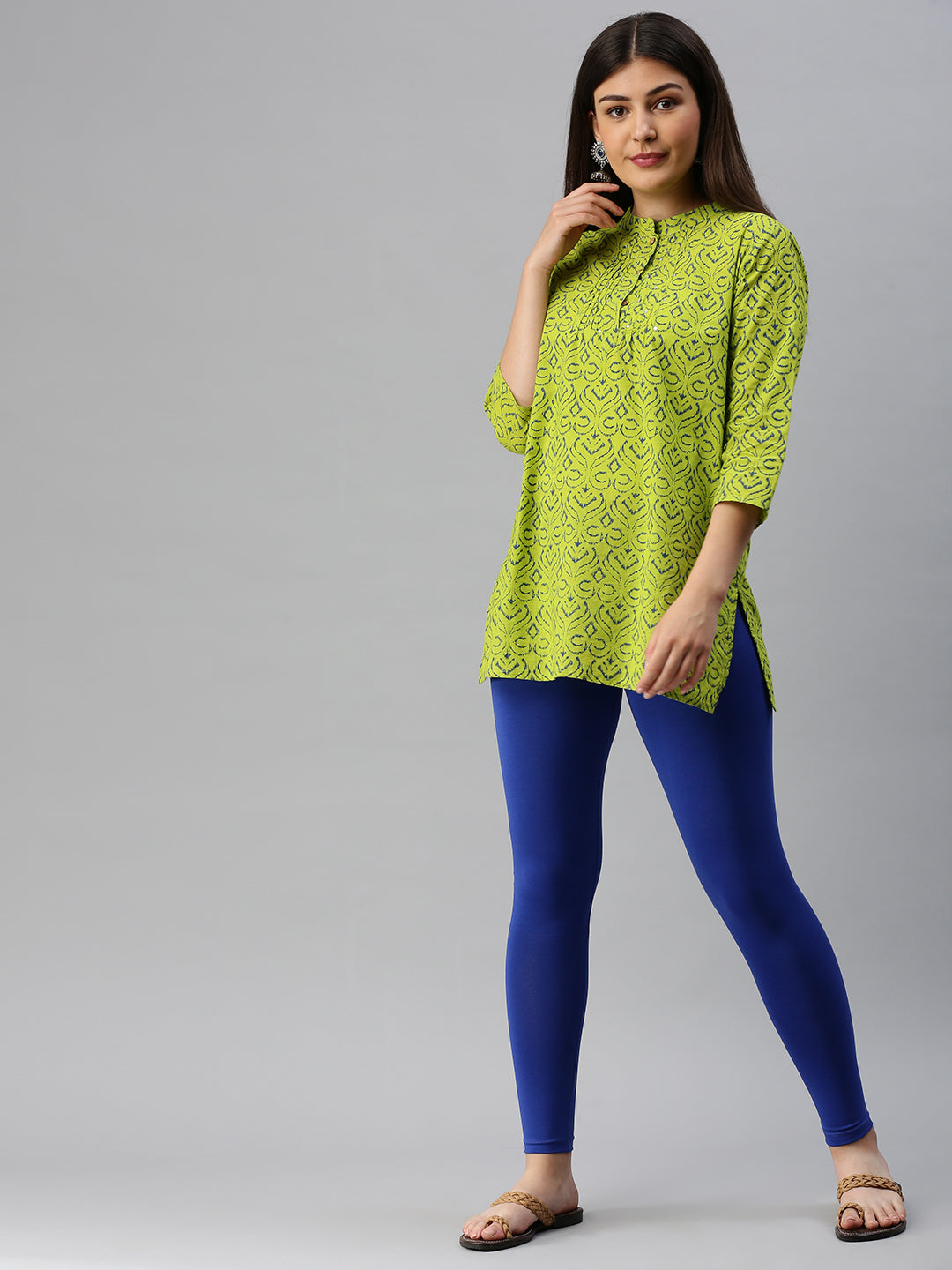 Women Blue Casual Leggings