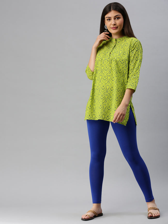 Women Blue Casual Leggings