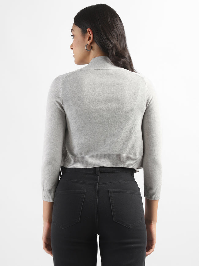 Women Silver Lurex Shrug