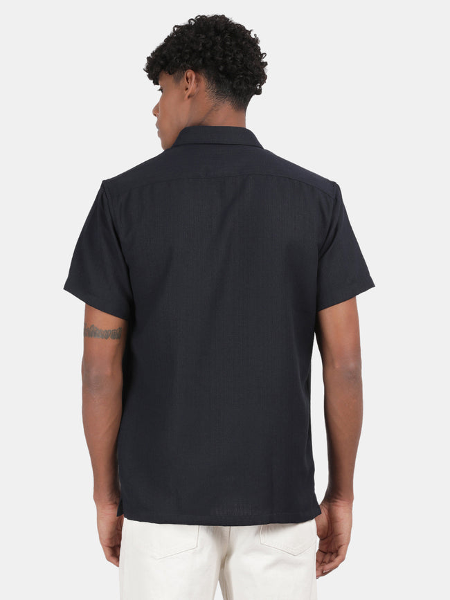 Men Sky blue Slim Fit Spread Collar Half Sleeve Casual Shirt