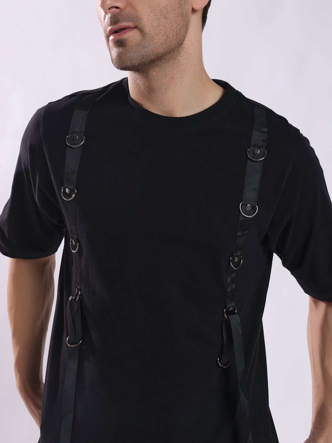 Men Black Cotton Oversized T-Shirt