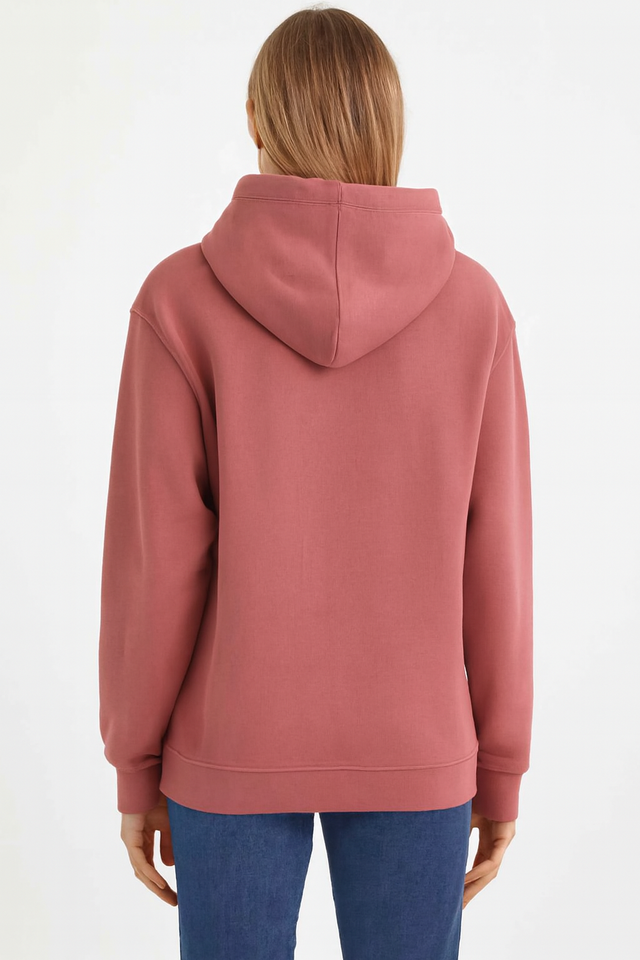 Women Peach Solid Pullover Sweatshirt