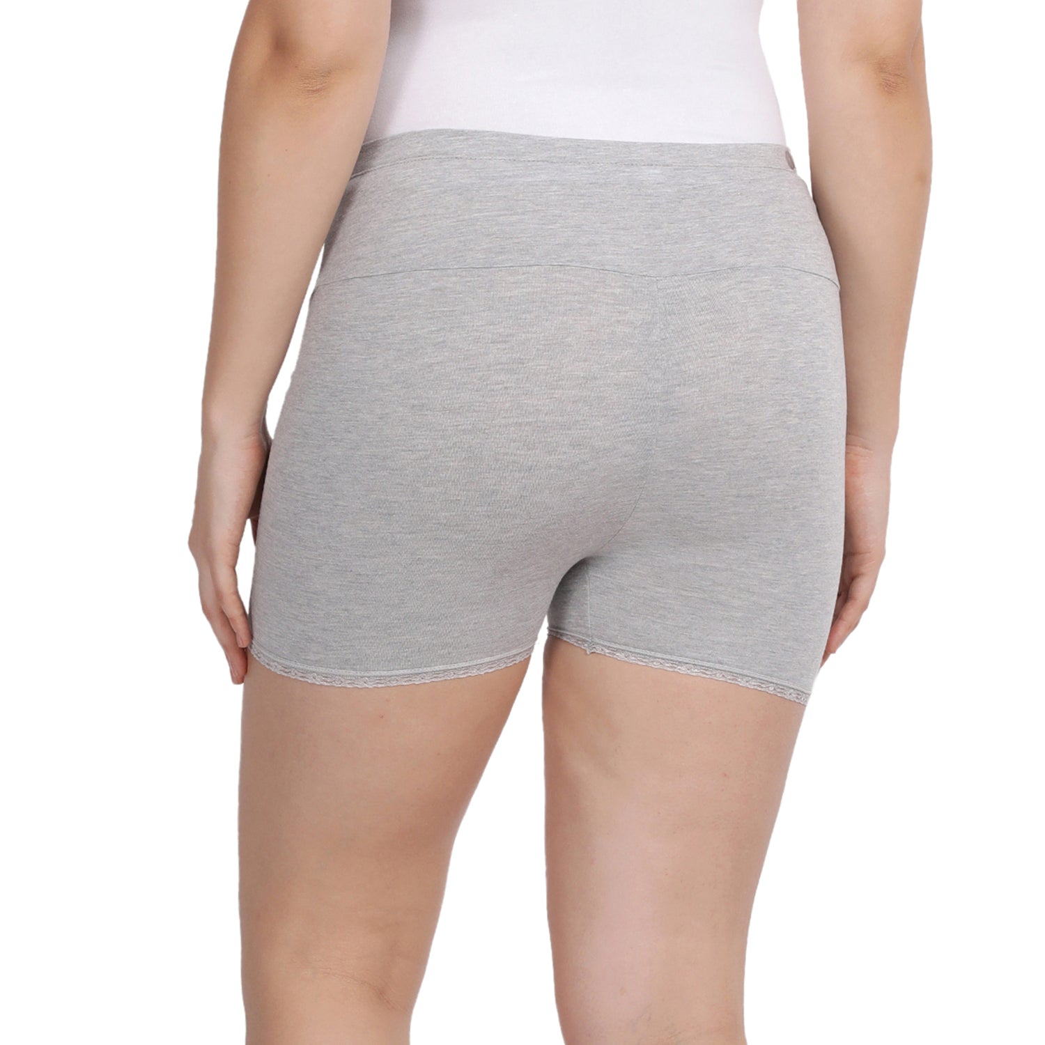 Women Grey Maternity Lace Shorts