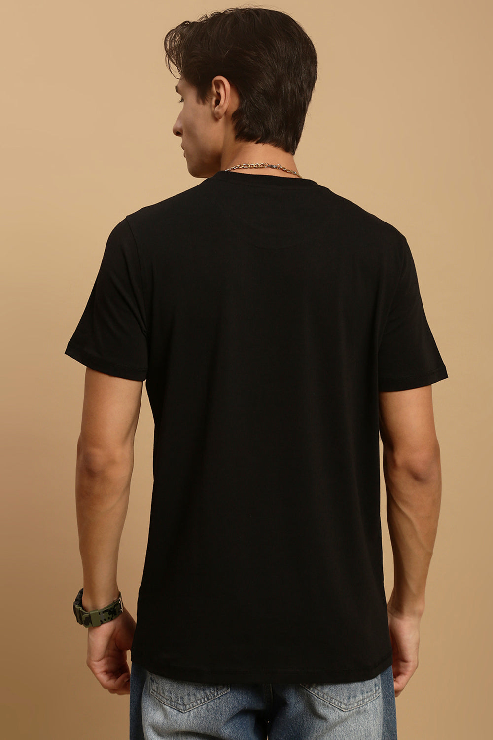 Men Black Half Sleeve T-Shirt