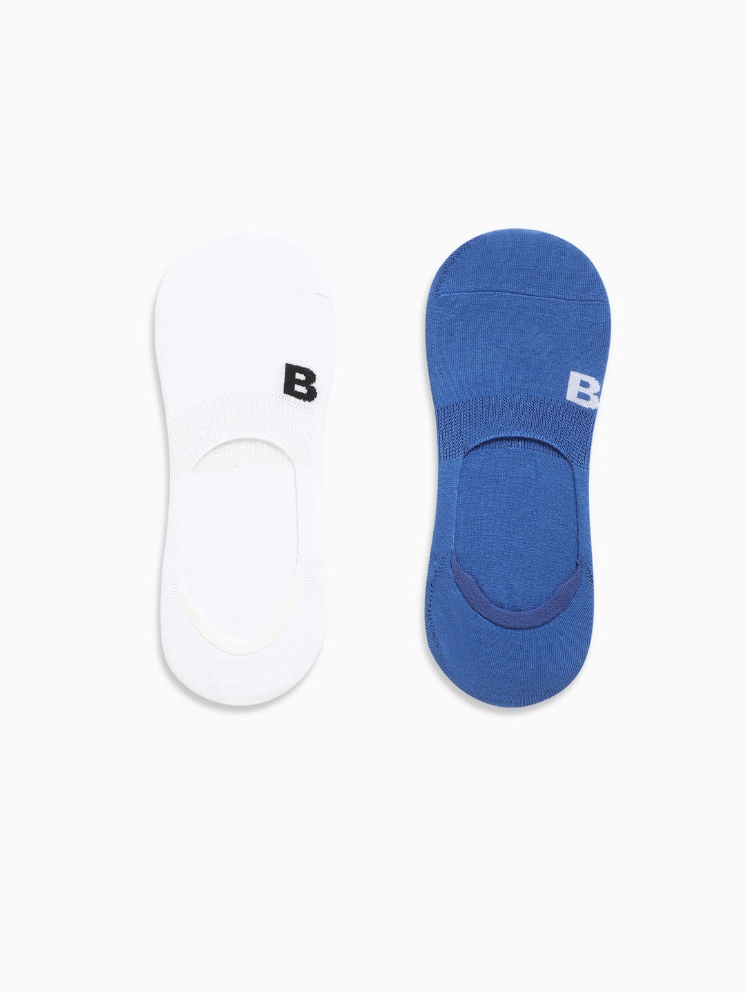 Men White and Blue Shoeliner Socks_Pack Of 2